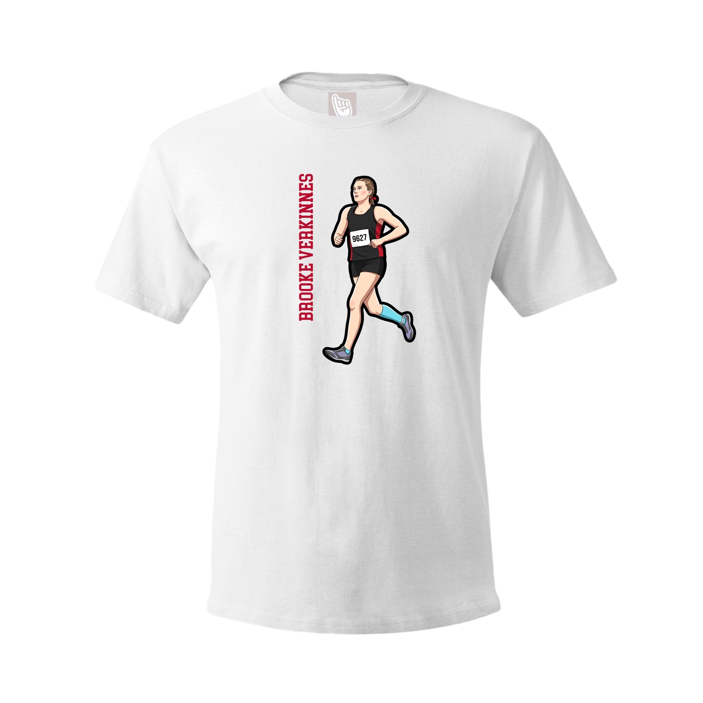 Youth Tee — Name Vertical in White