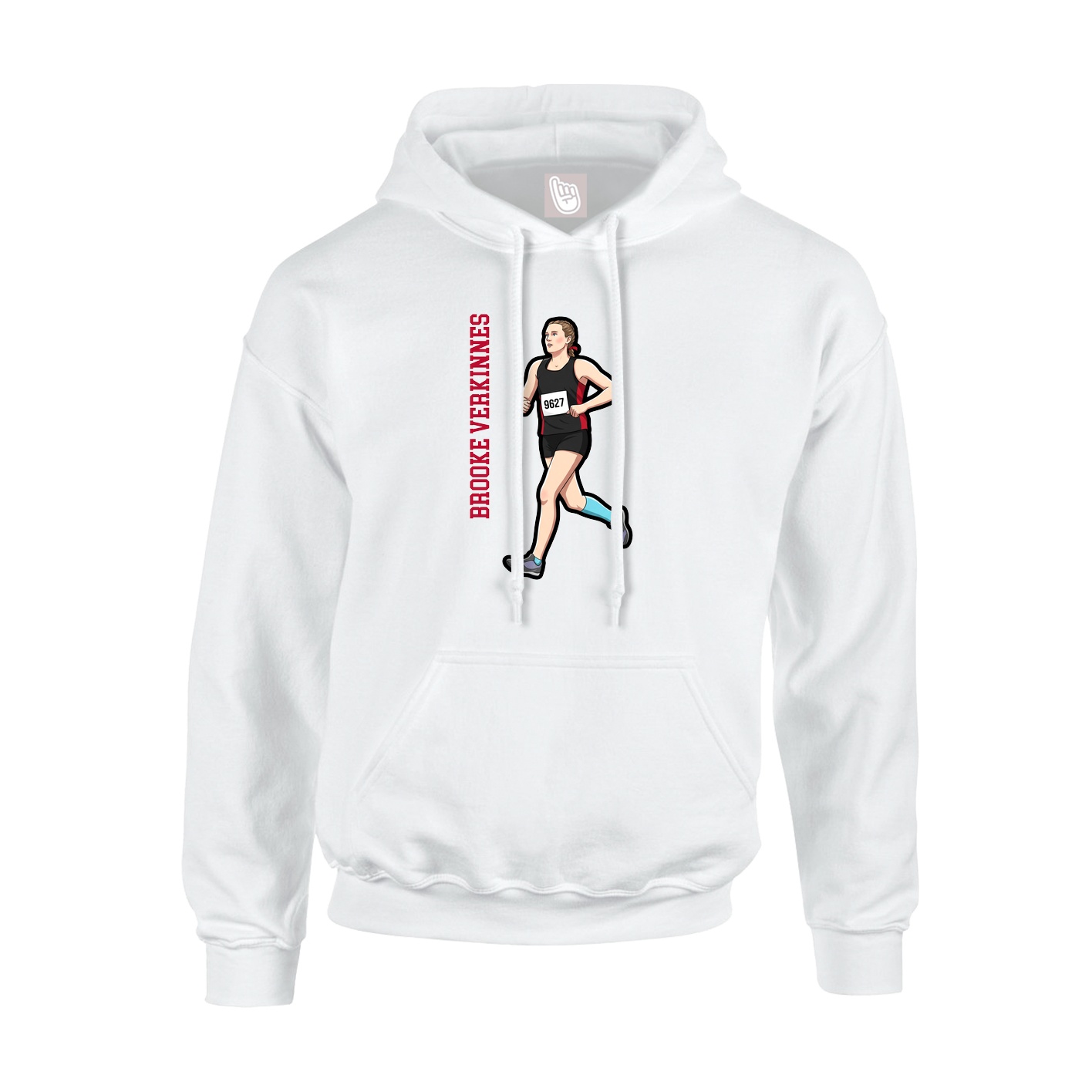 Youth Hoodie — Name Vertical in White