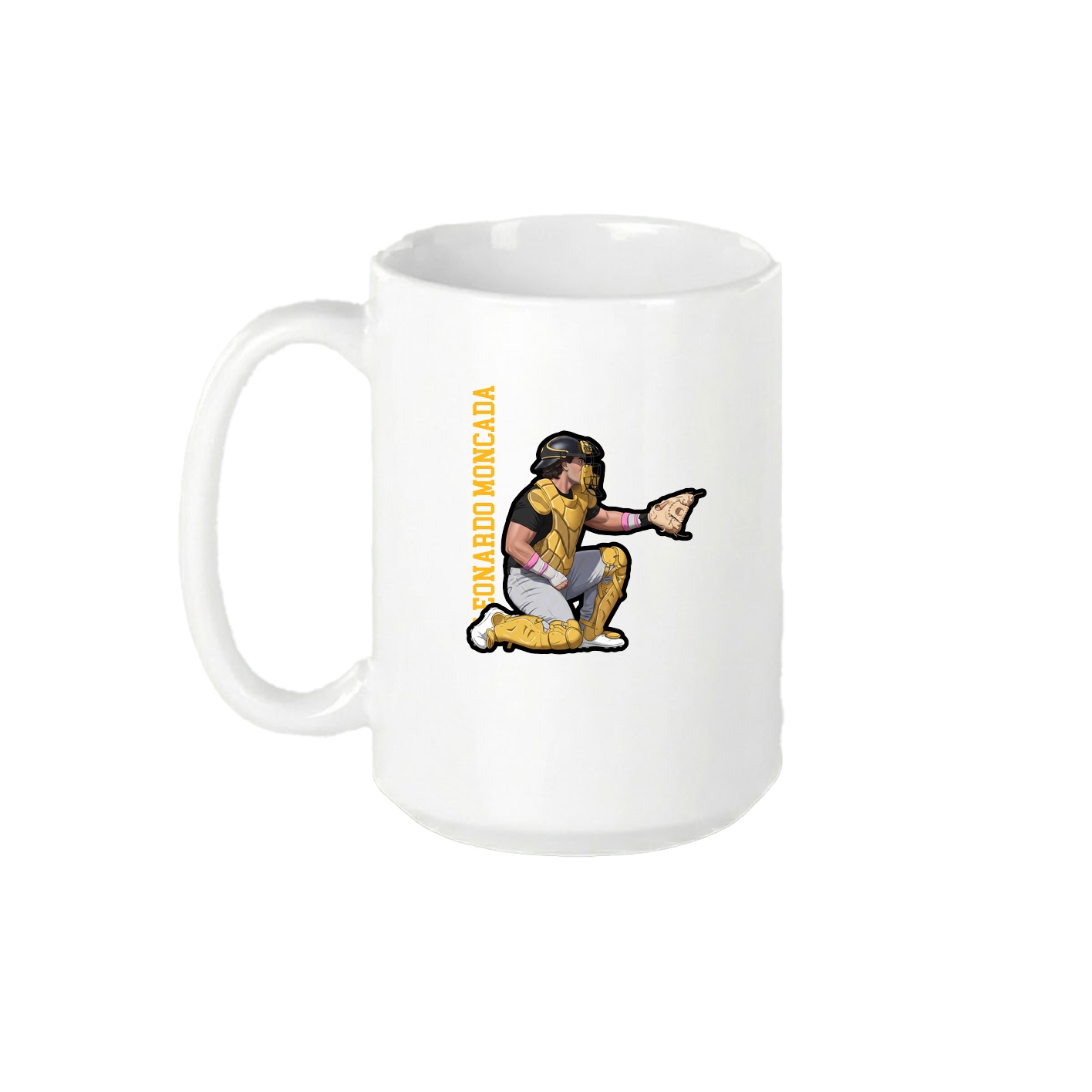 15oz Coffee Mug — Name Vertical in White