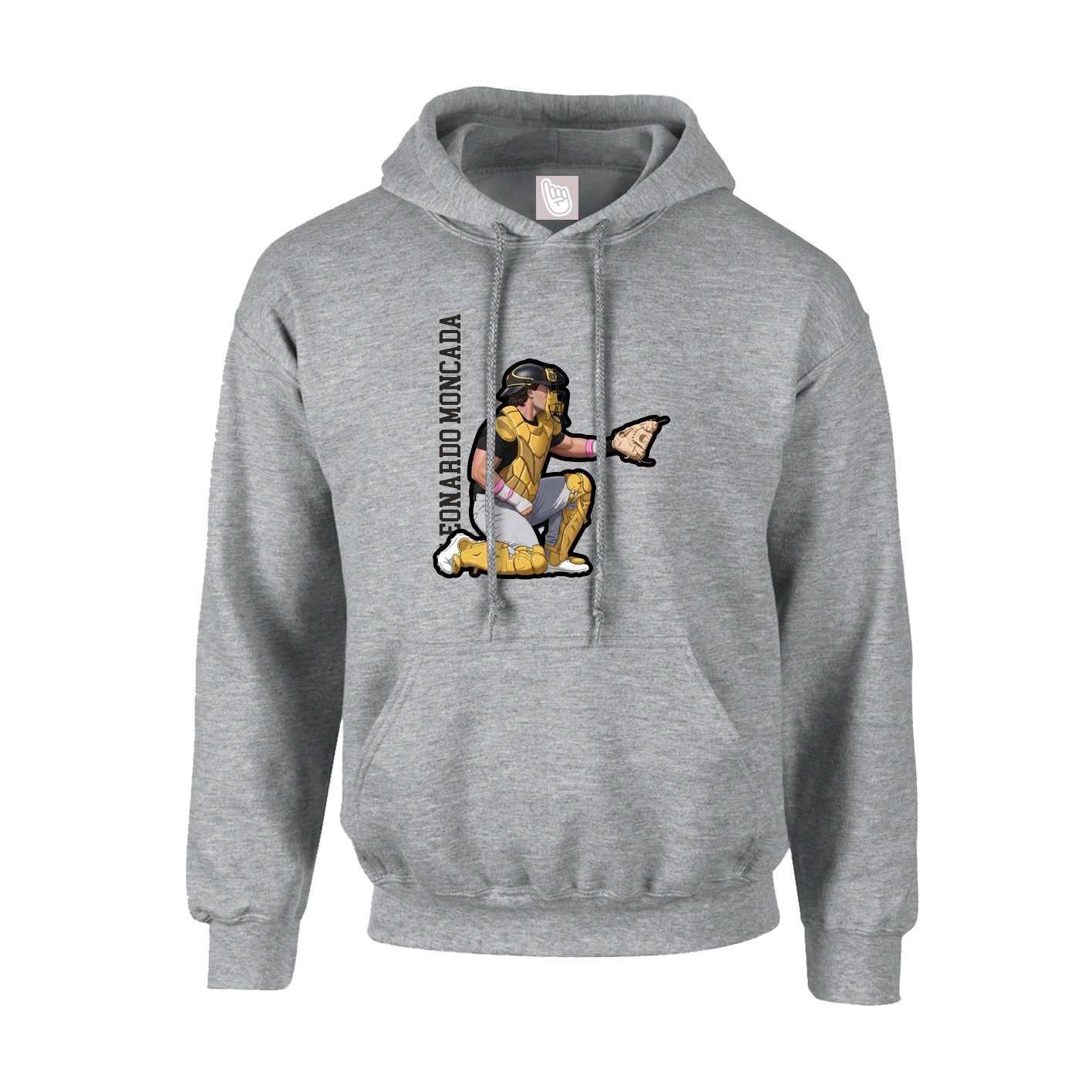 Youth Hoodie — Name Vertical in Grey