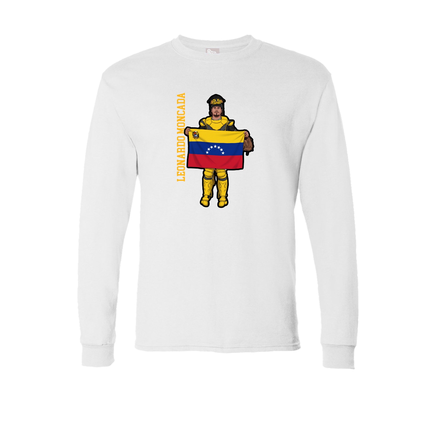 Long Sleeve Tee — Name Vertical in White