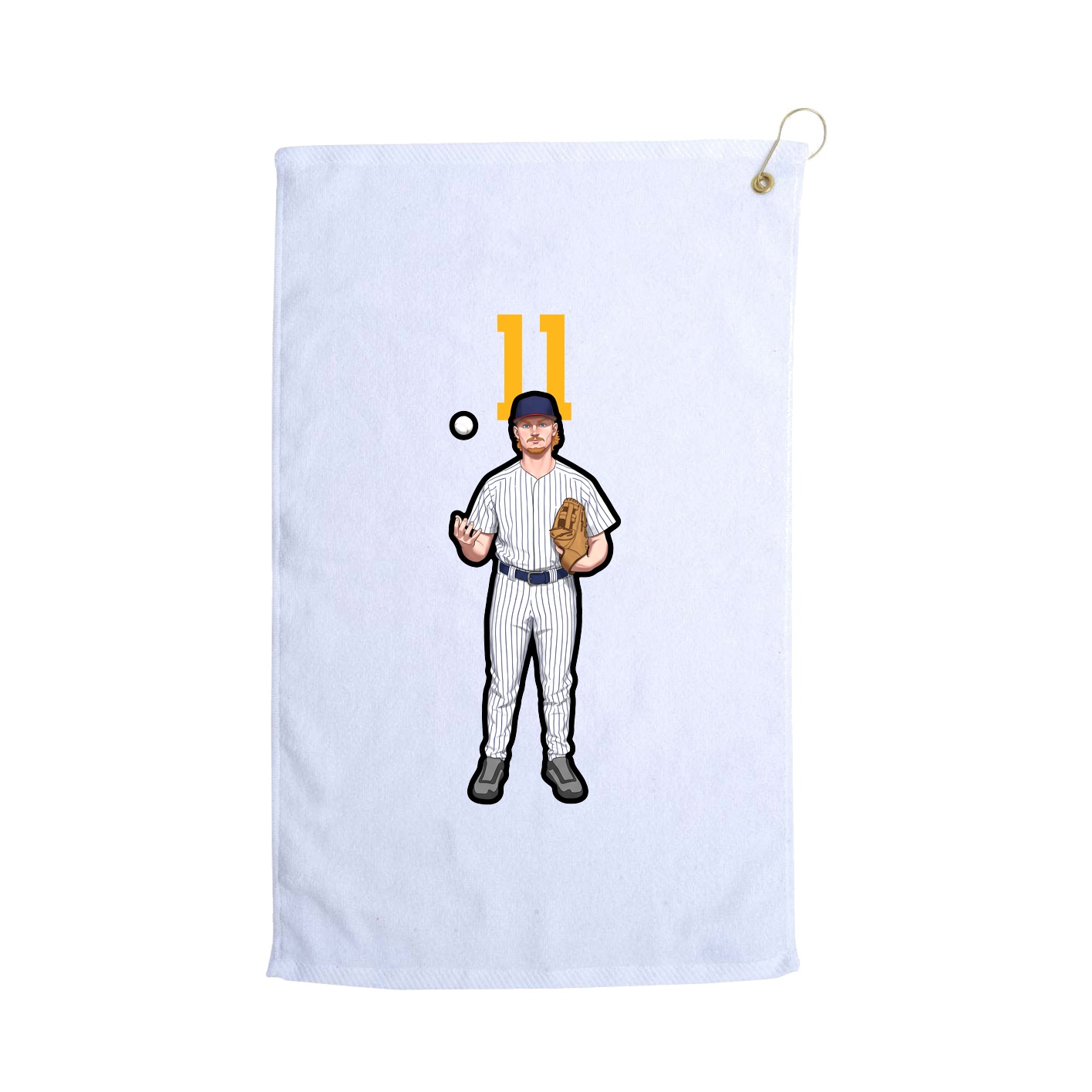 Golf Towel — Number Top in White