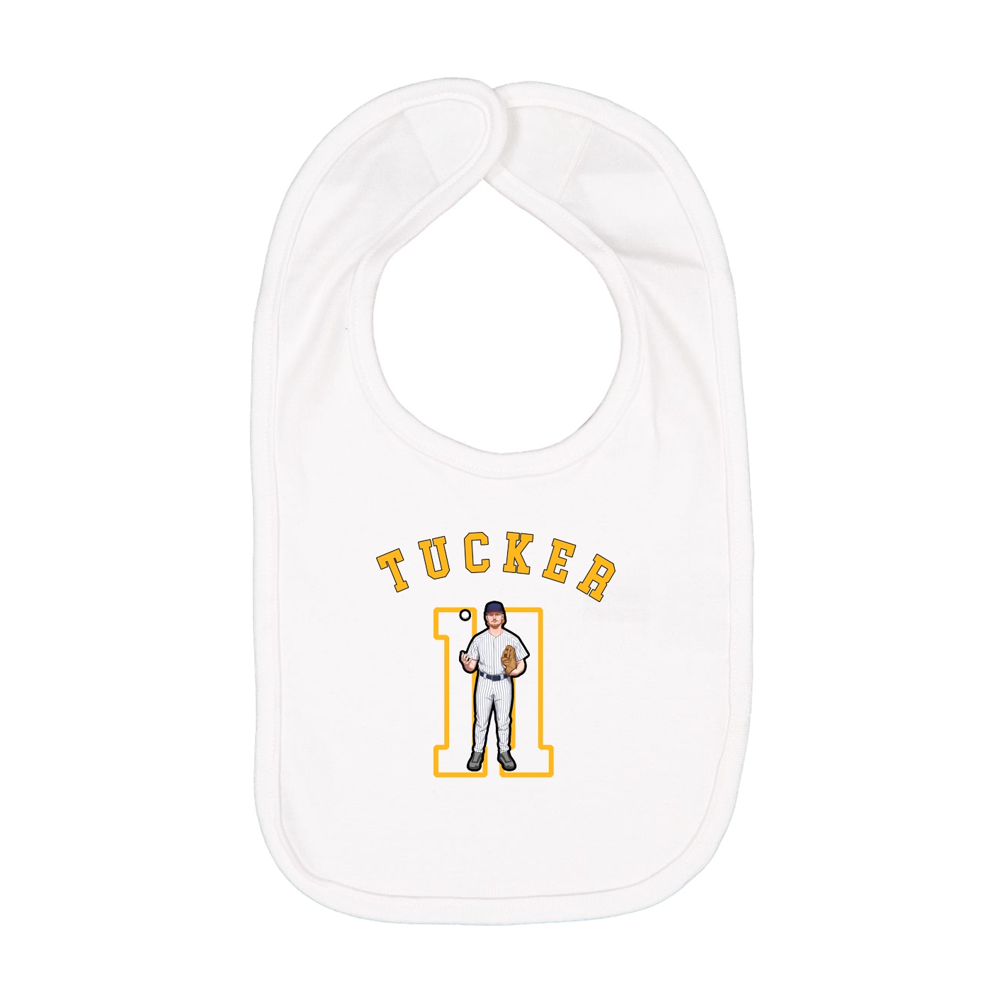 Infant Bib — Shirsey Arch in White