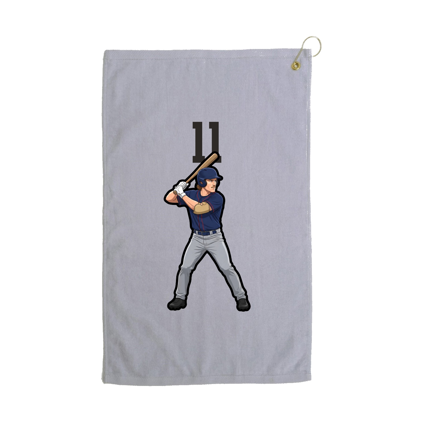 Golf Towel — Number Top in Grey