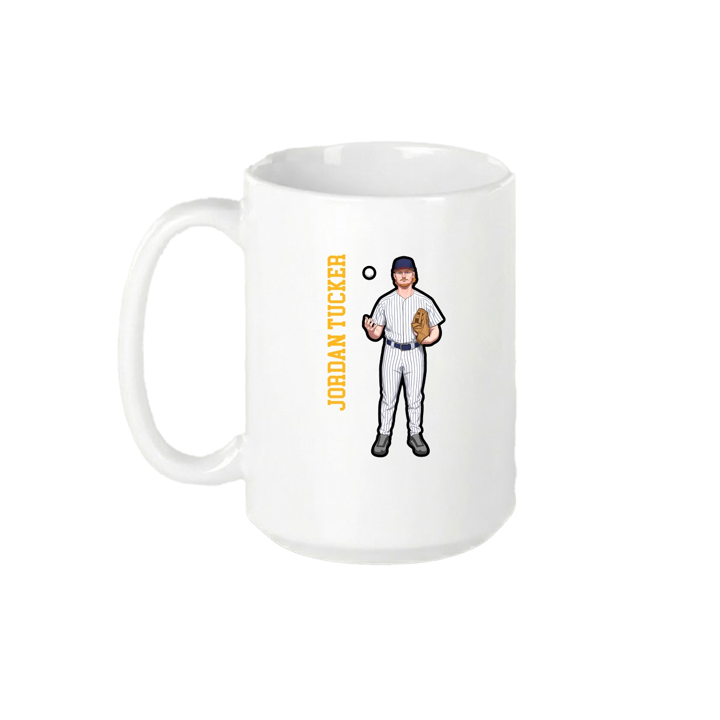 15oz Coffee Mug — Name Vertical in White