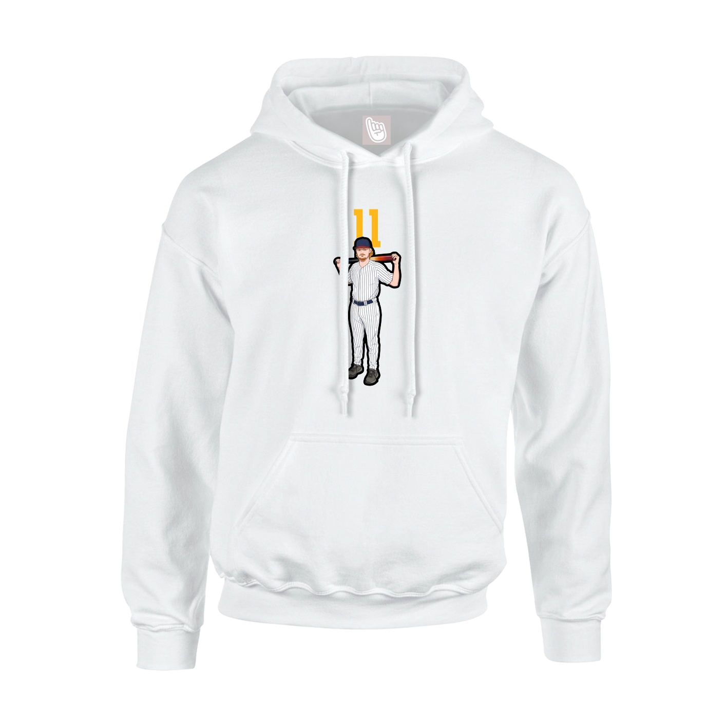 Youth Hoodie — Number Top in White