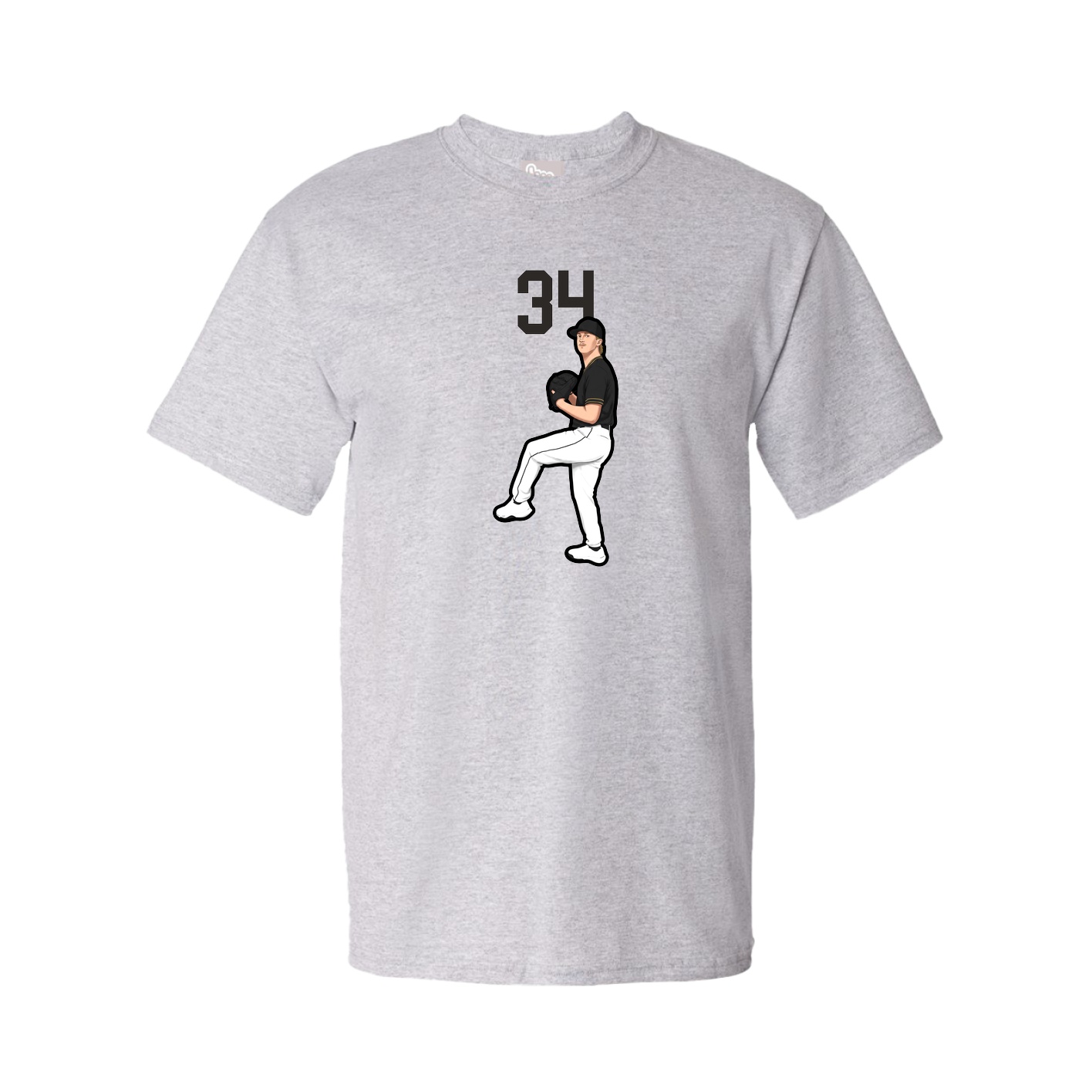 Youth Tee — Number Top in Grey