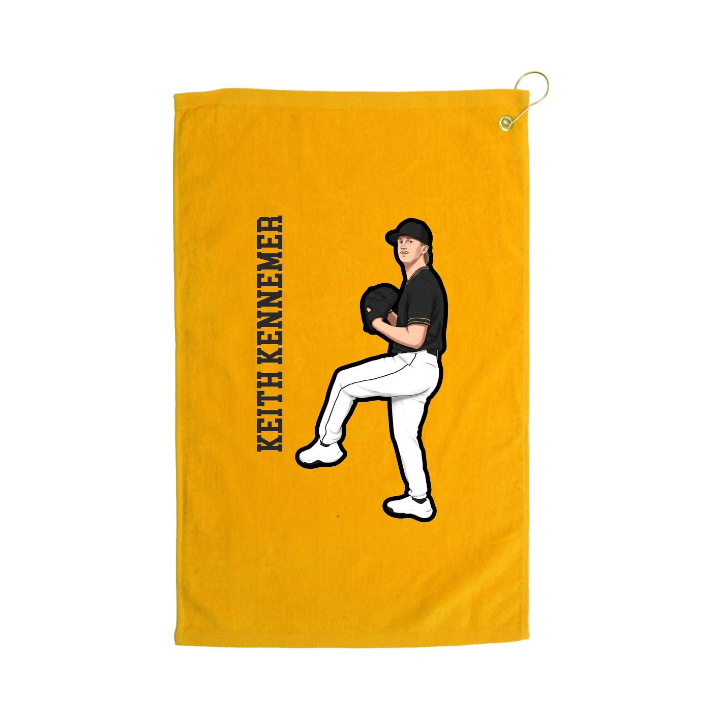 Golf Towel — Name Vertical in Gold