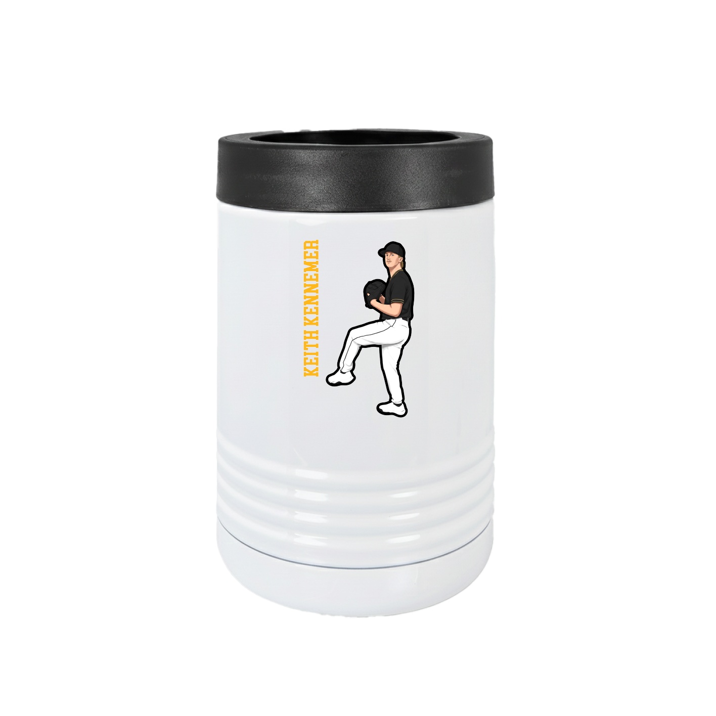 Beverage Holder — Name Vertical in White