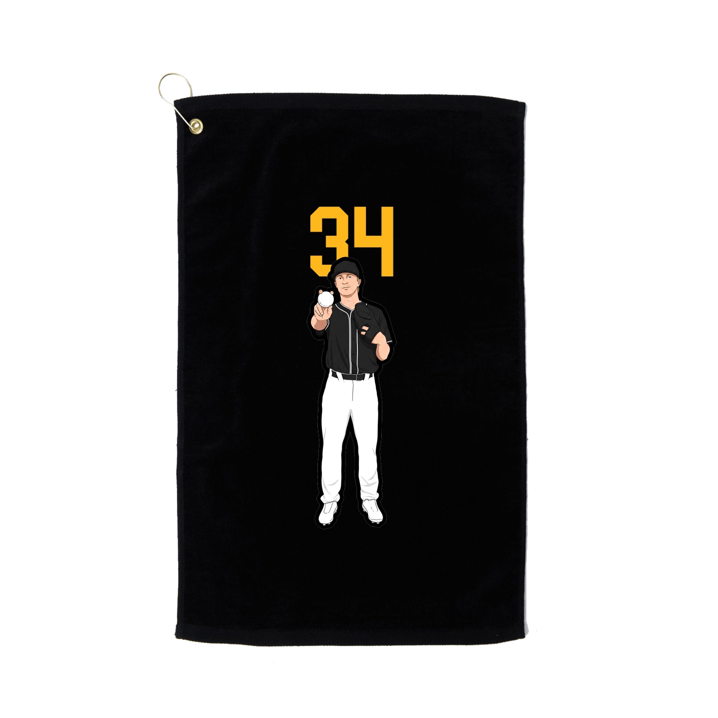 Golf Towel — Number Top in Black