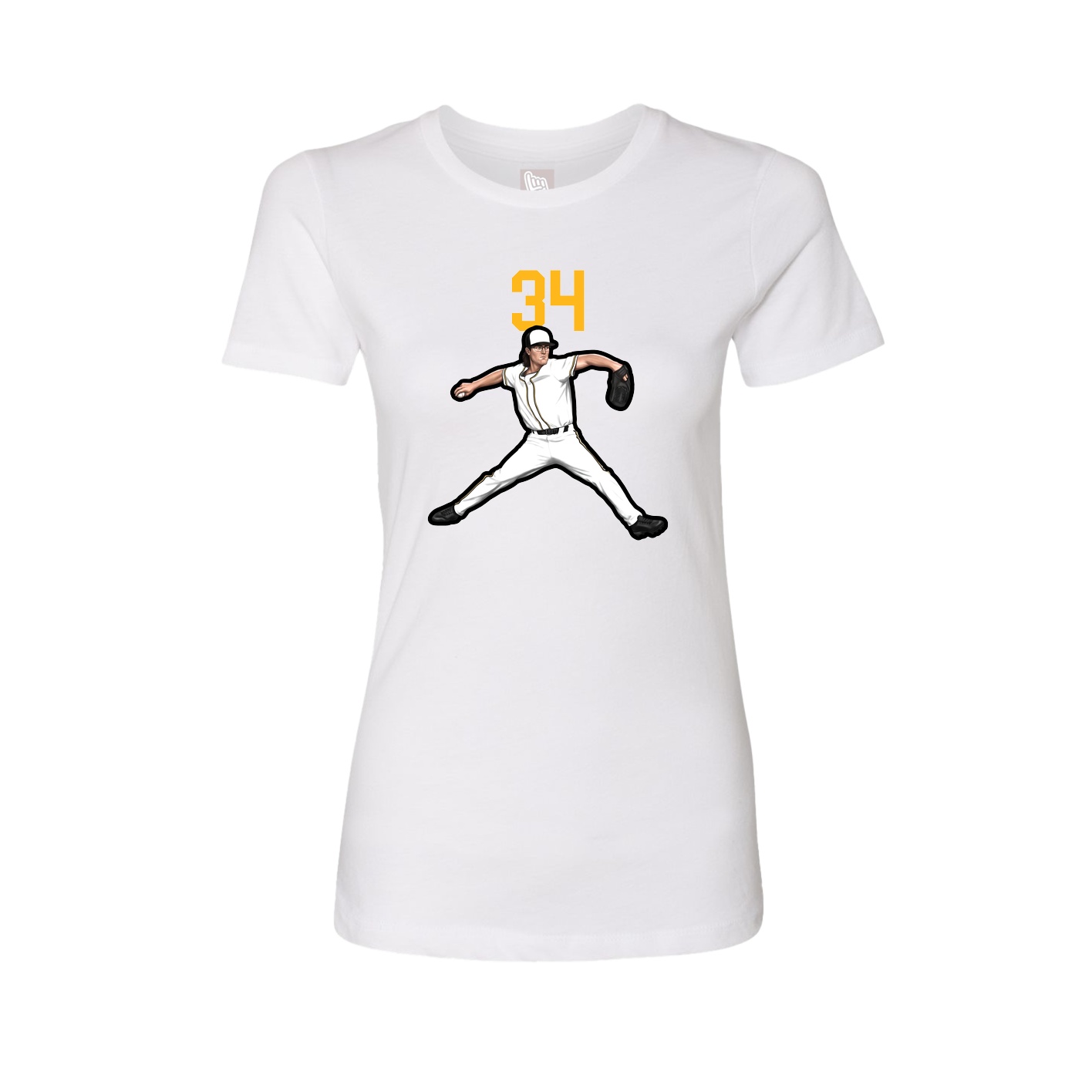 Fitted Women's Tee — Number Top in White
