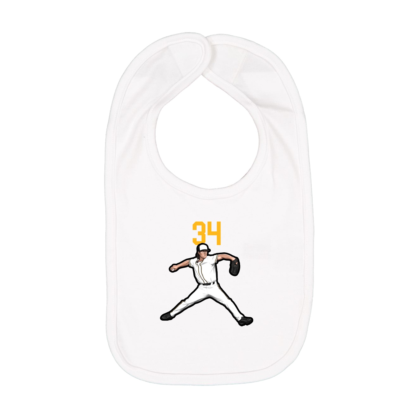 Infant Bib — Number Top in White