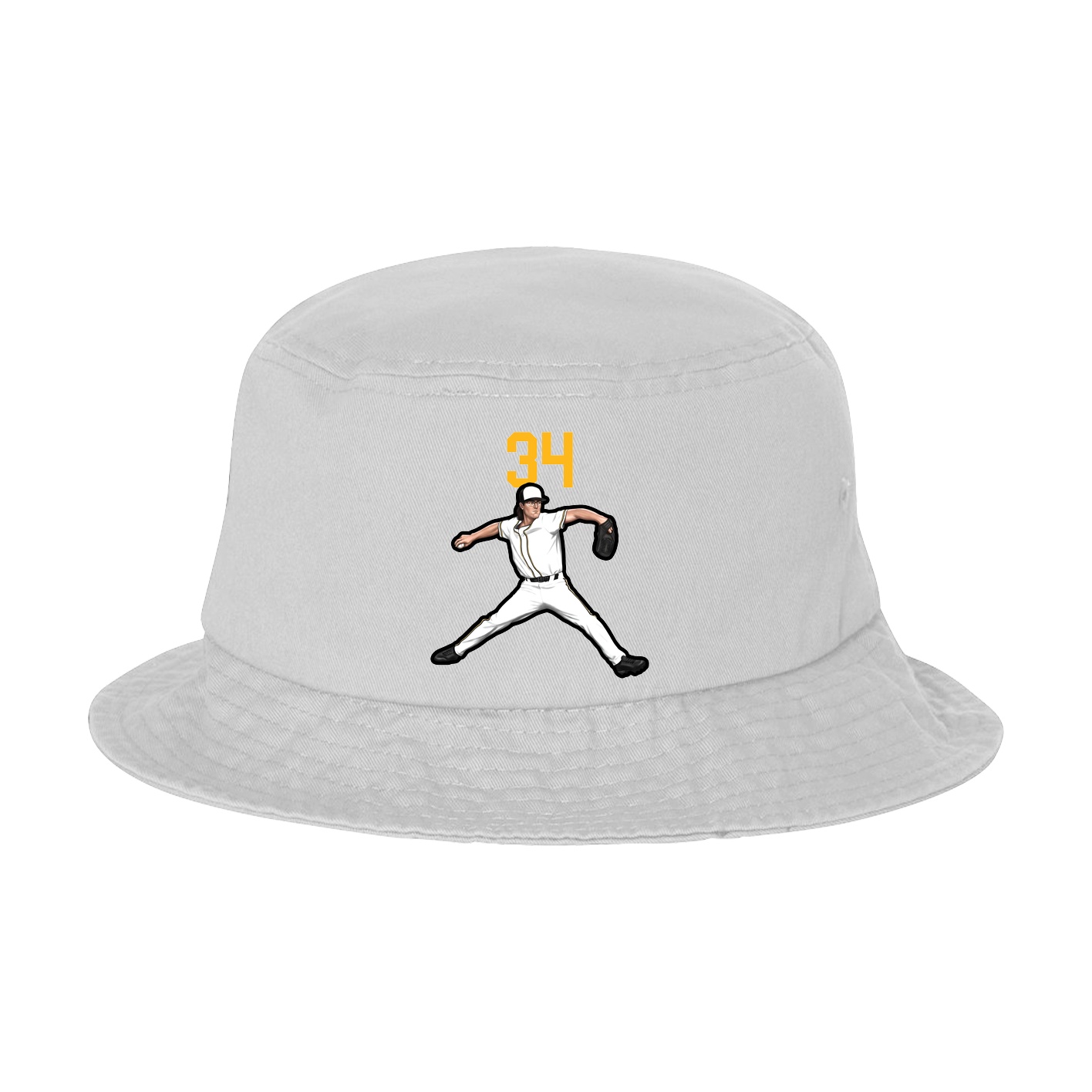 Bucket Cap — Number Top in White