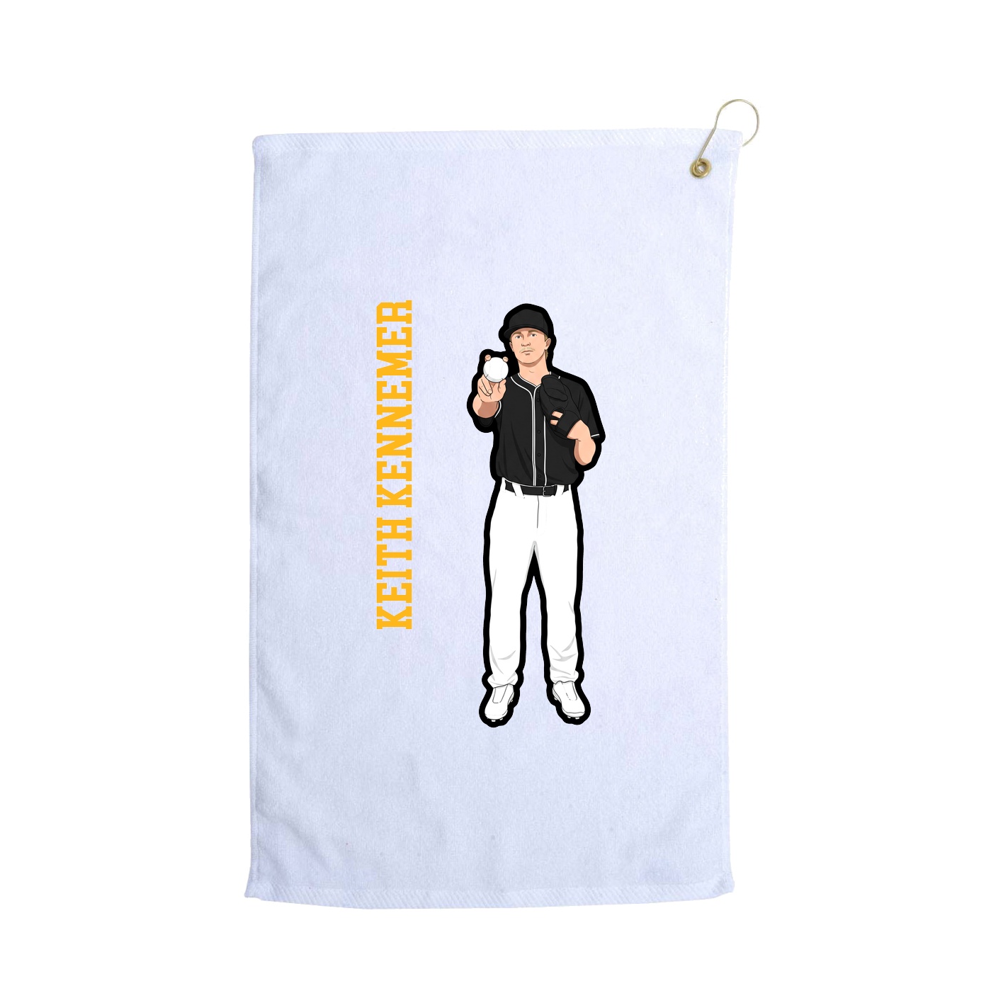 Golf Towel — Name Vertical in White
