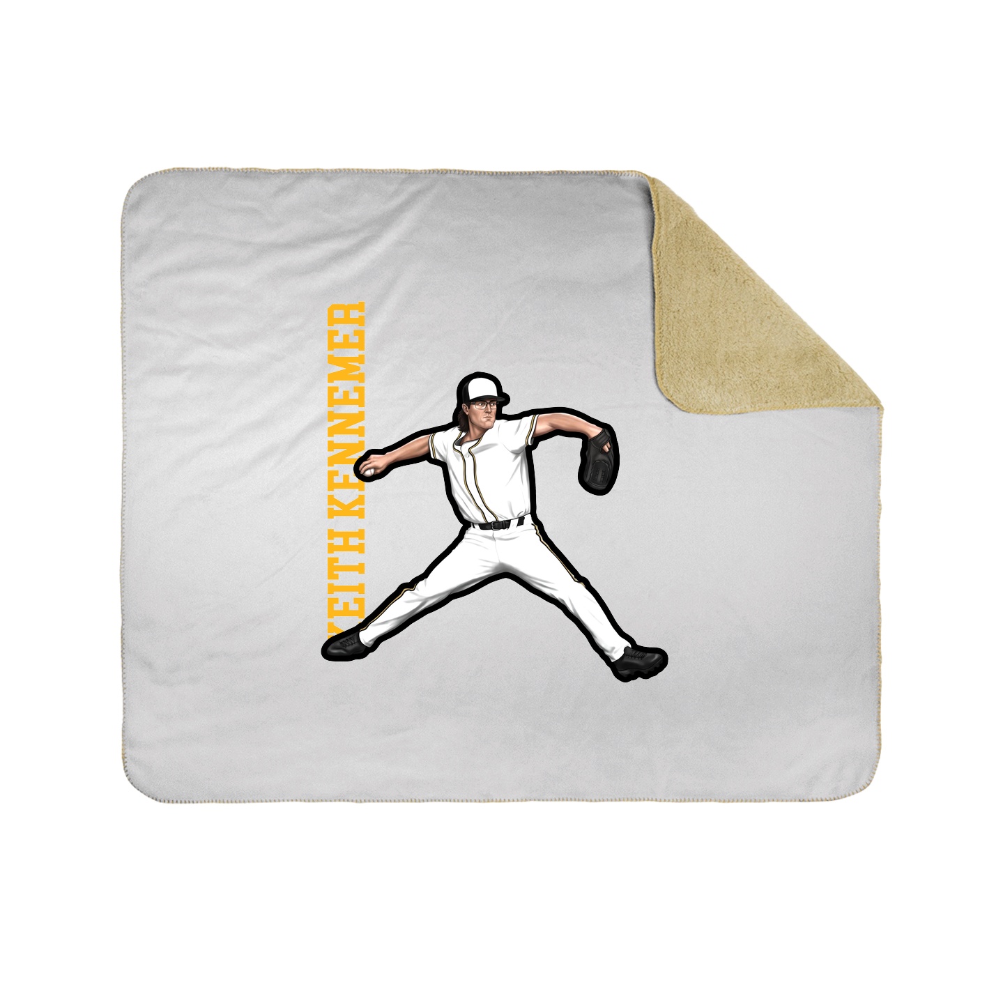 Throw Blanket — Name Vertical in White