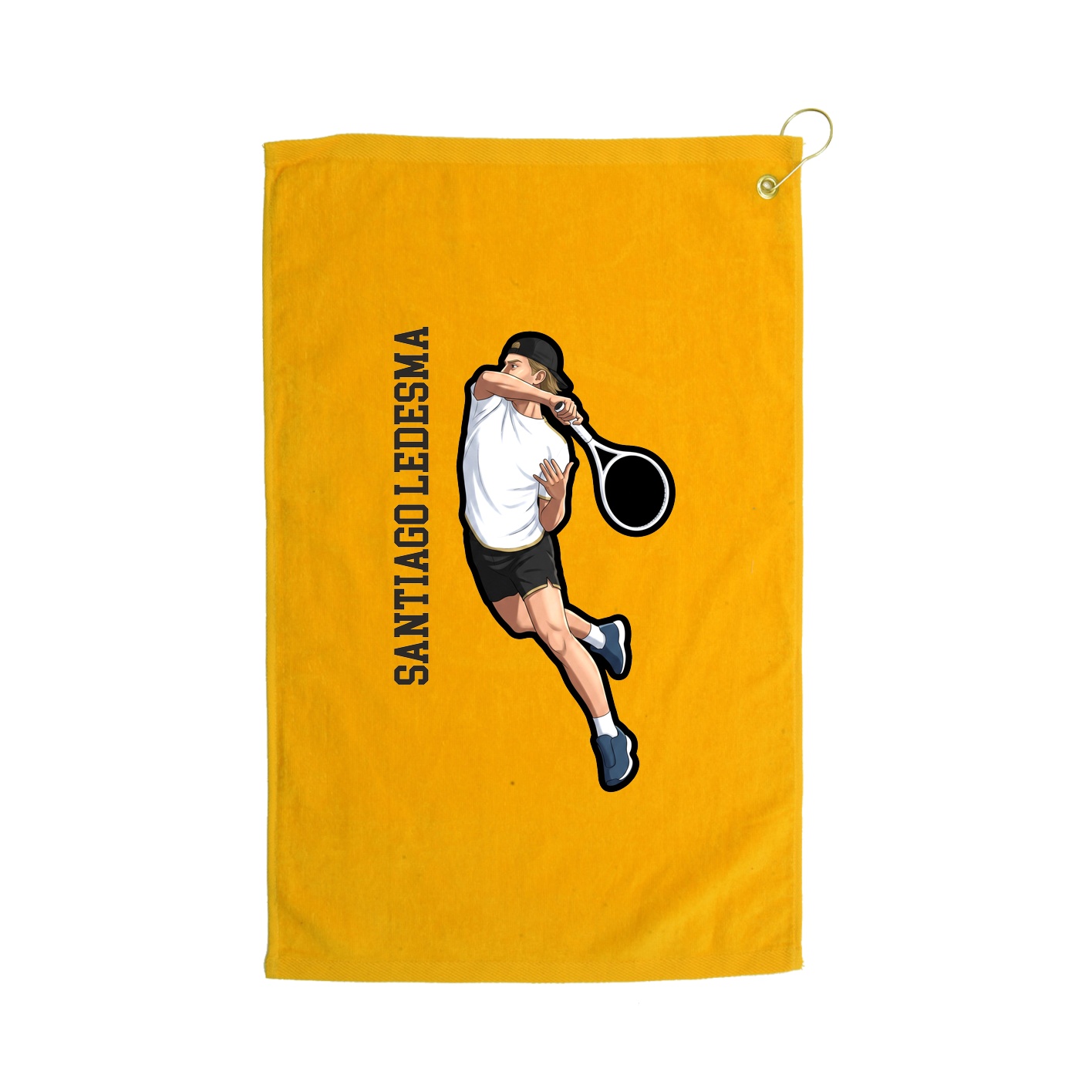 Golf Towel — Name Vertical in Gold