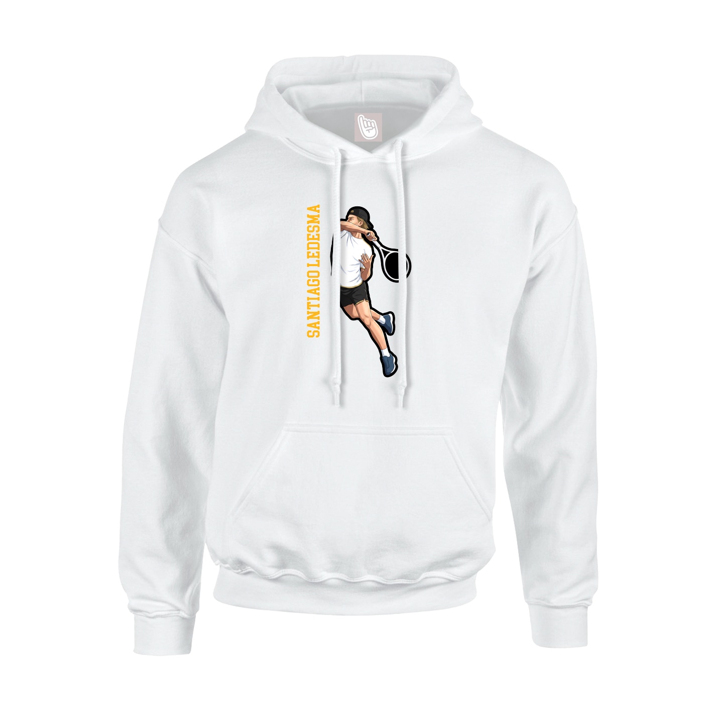 Youth Hoodie — Name Vertical in White