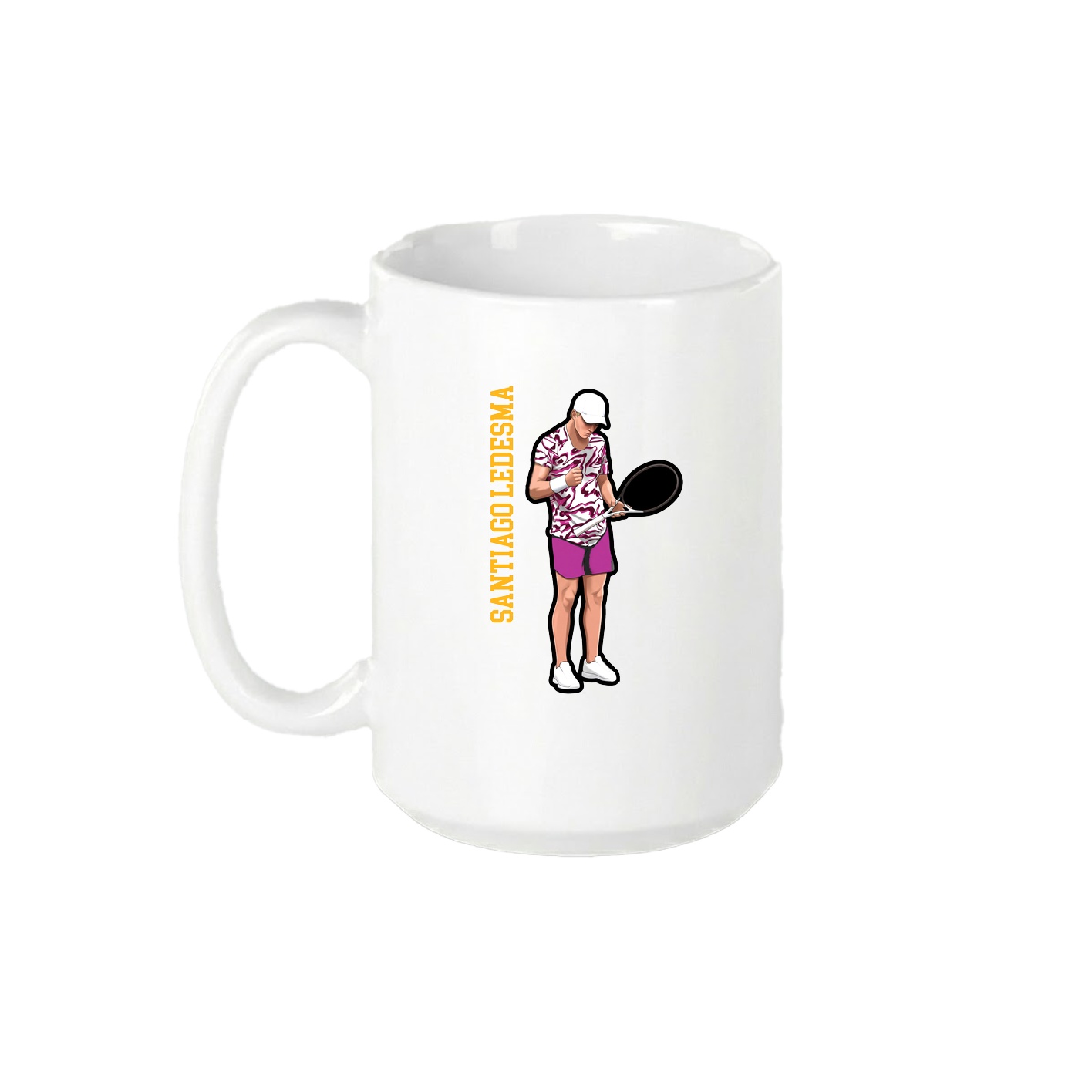 15oz Coffee Mug — Name Vertical in White