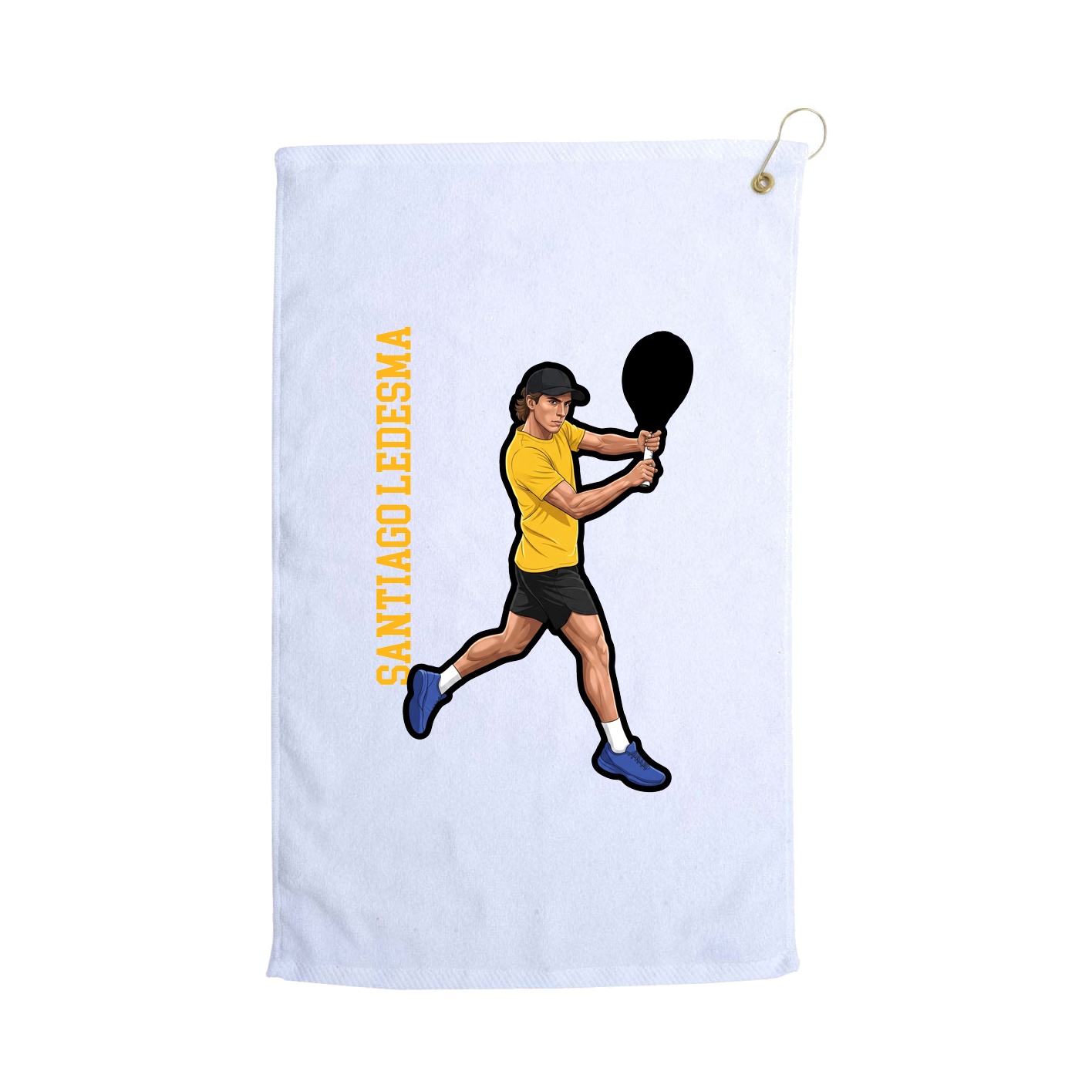 Golf Towel — Name Vertical in White