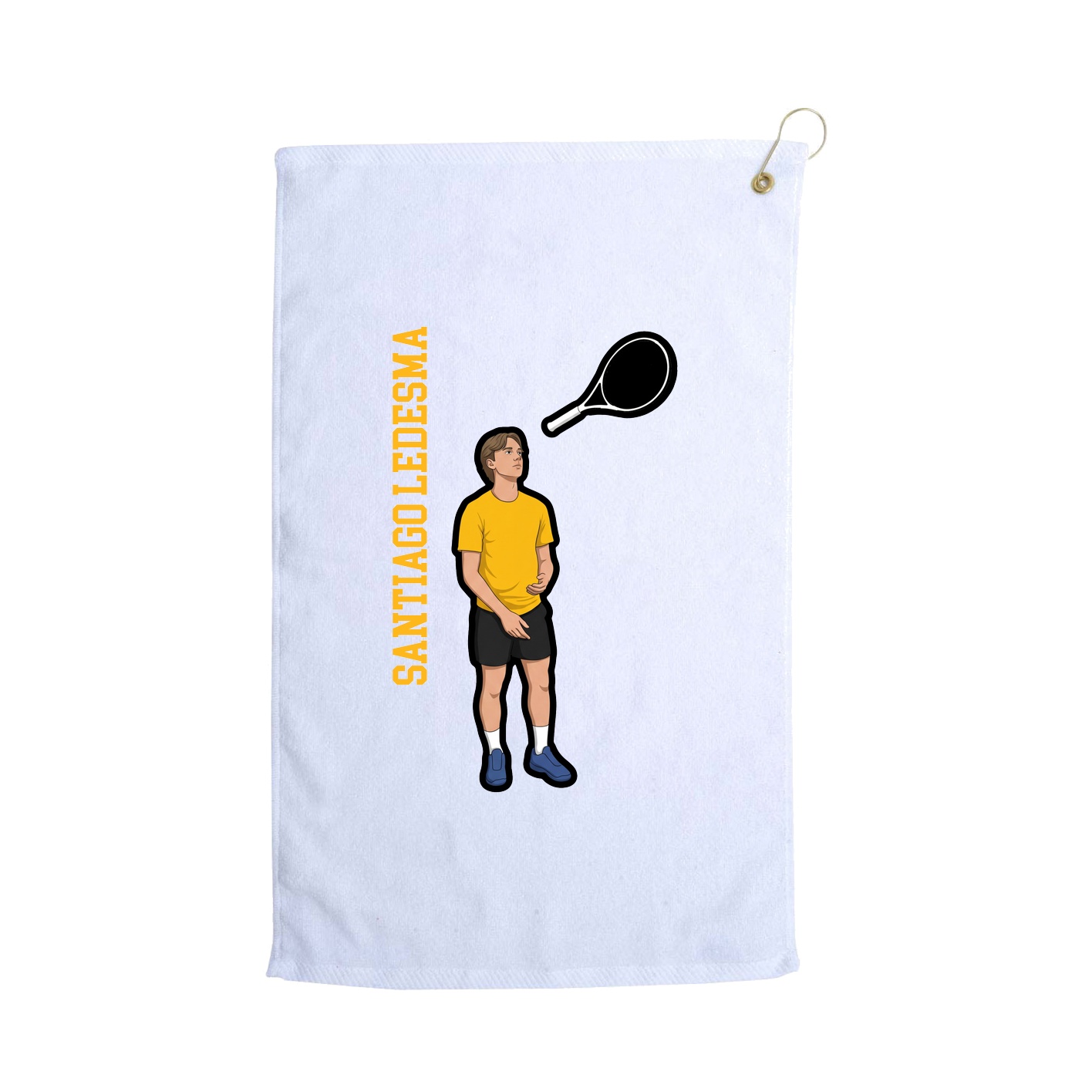 Golf Towel — Name Vertical in White