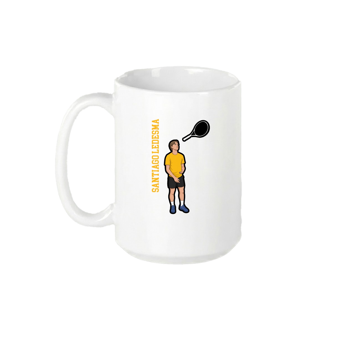 15oz Coffee Mug — Name Vertical in White