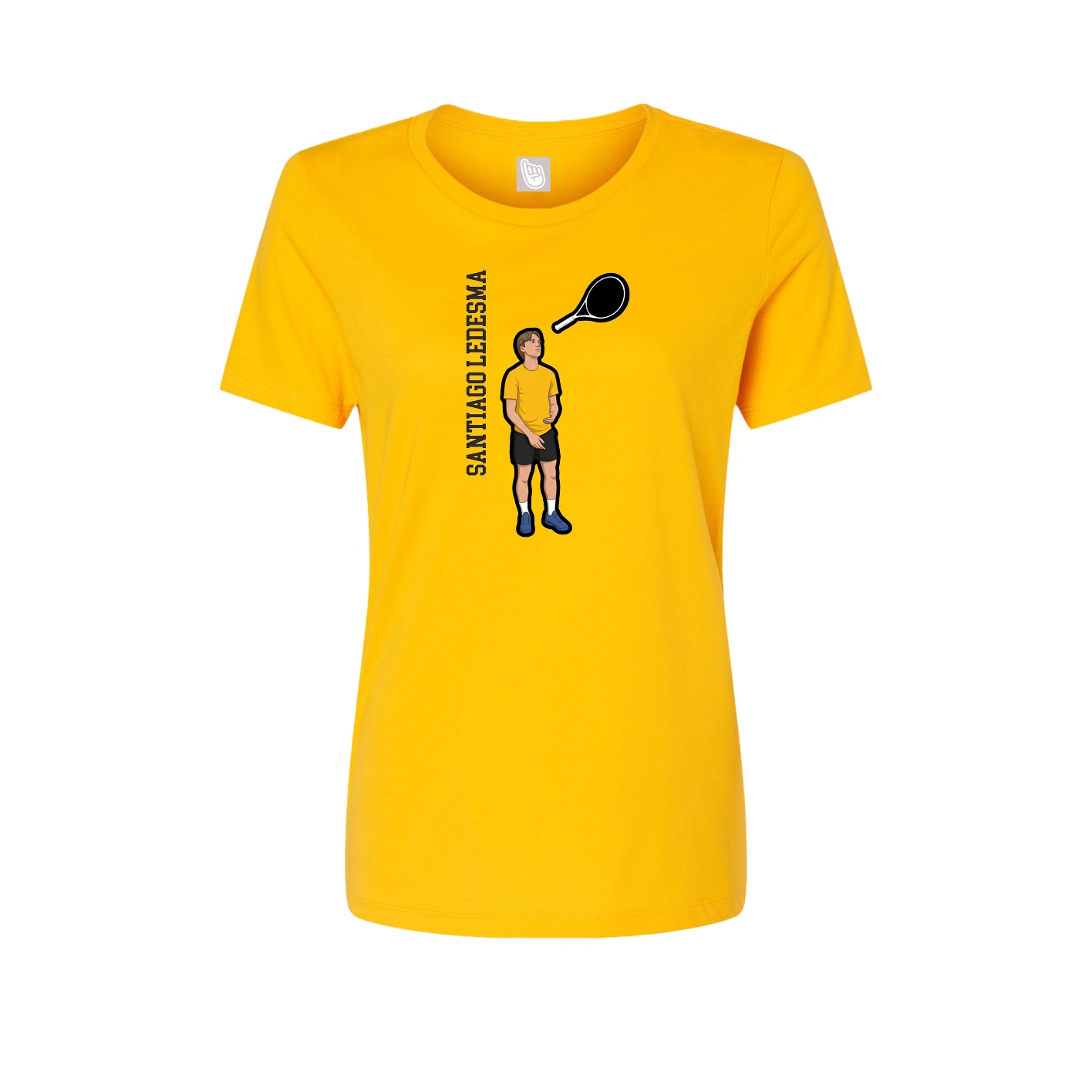 Womens Tee — Name Vertical in Gold