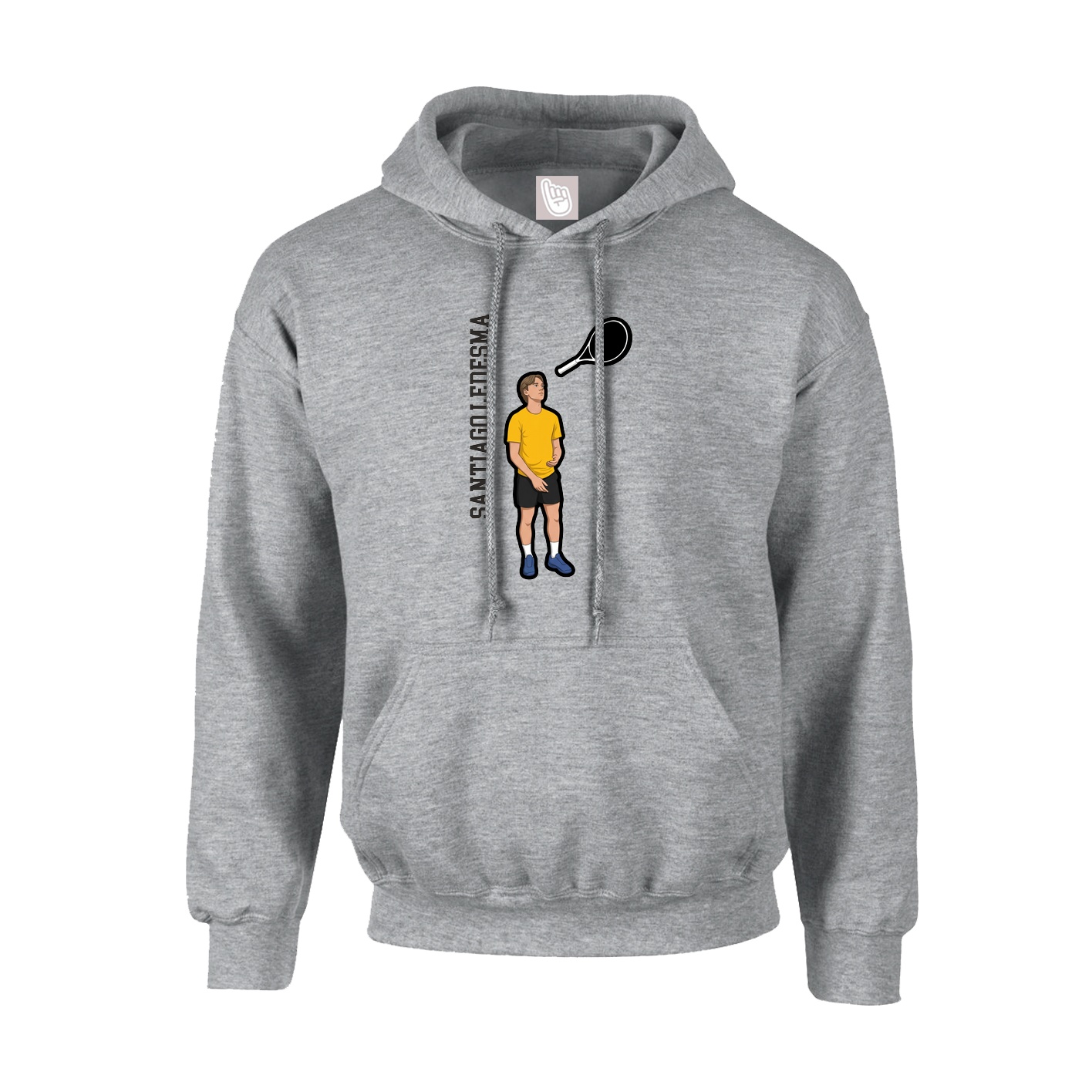 Hoodie — Name Vertical in Grey