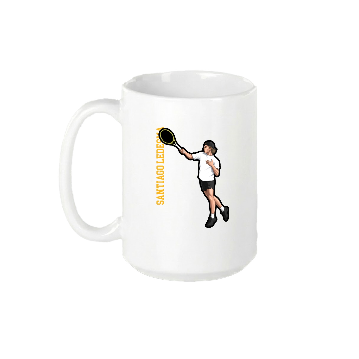 15oz Coffee Mug — Name Vertical in White