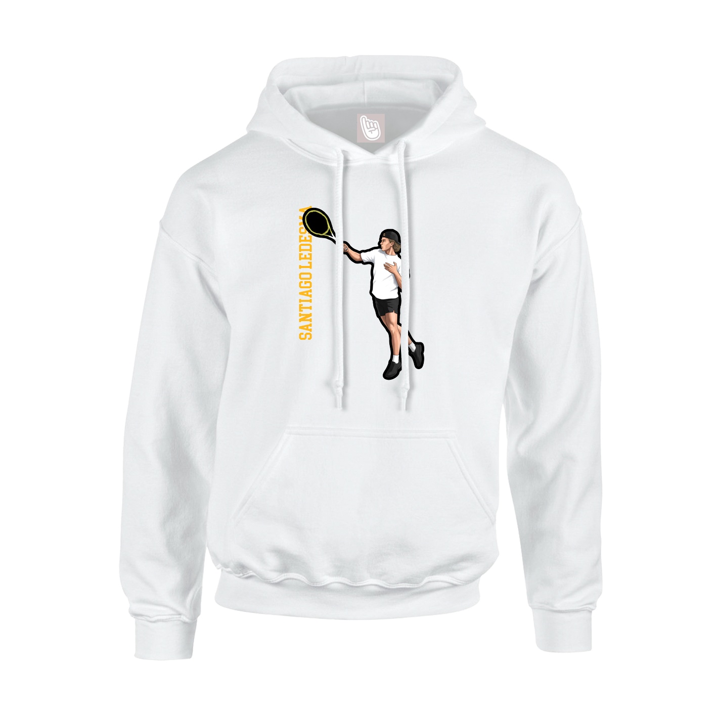 Youth Hoodie — Name Vertical in White