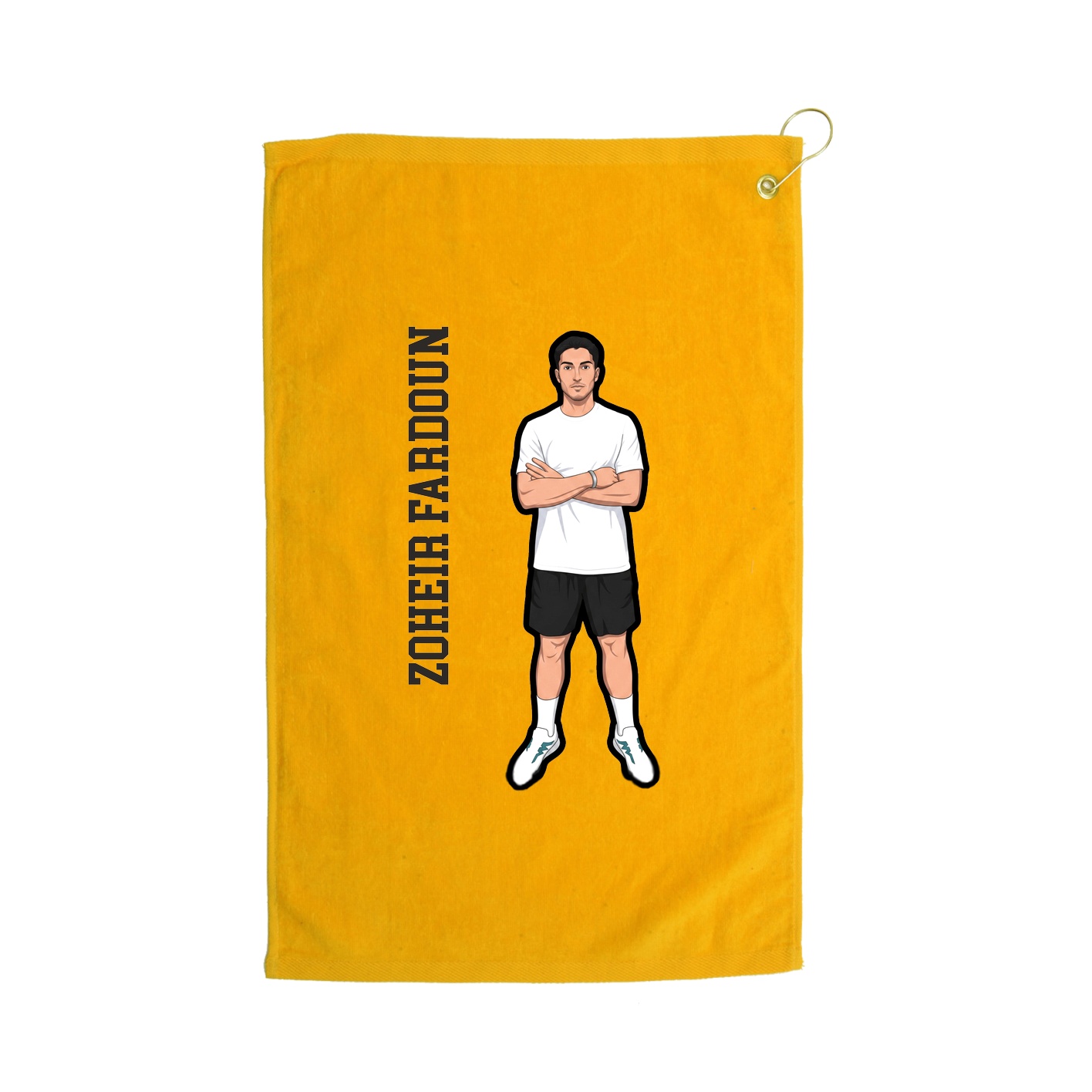 Golf Towel — Name Vertical in Gold