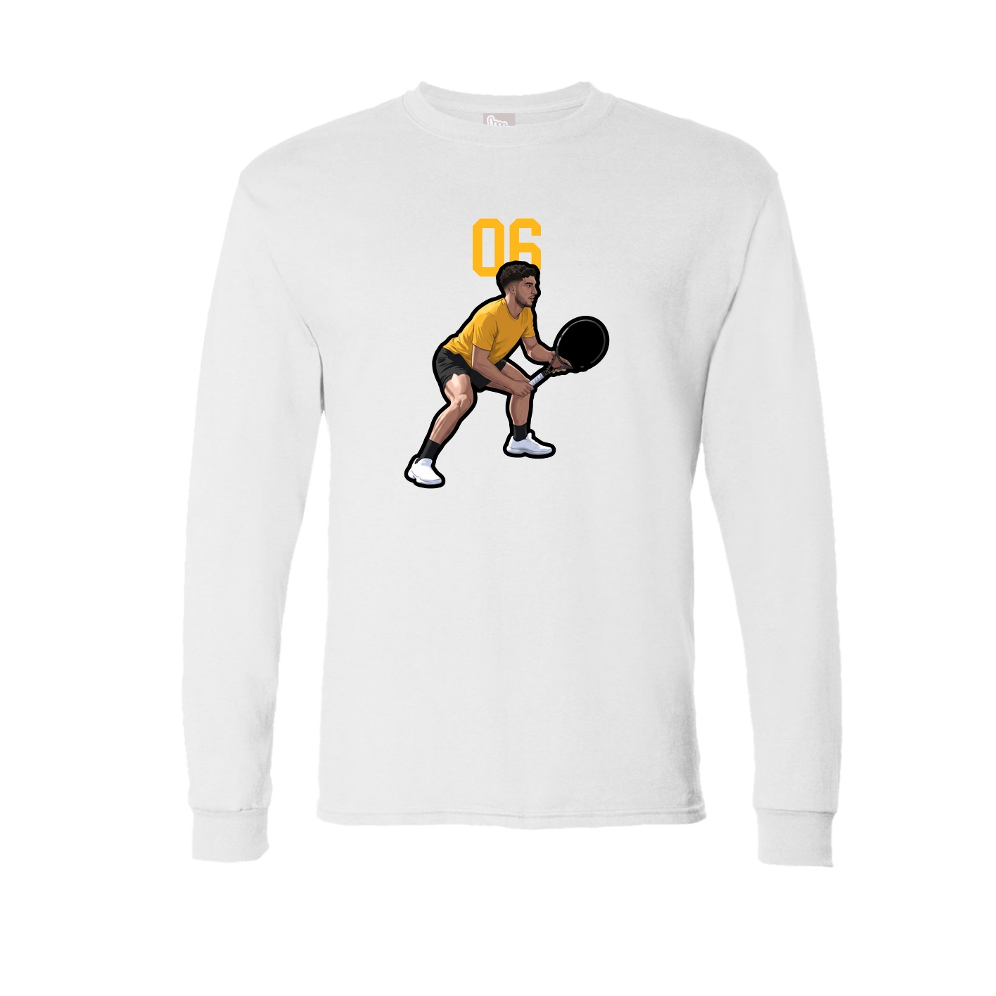 Long Sleeve Tee — Number Top in White