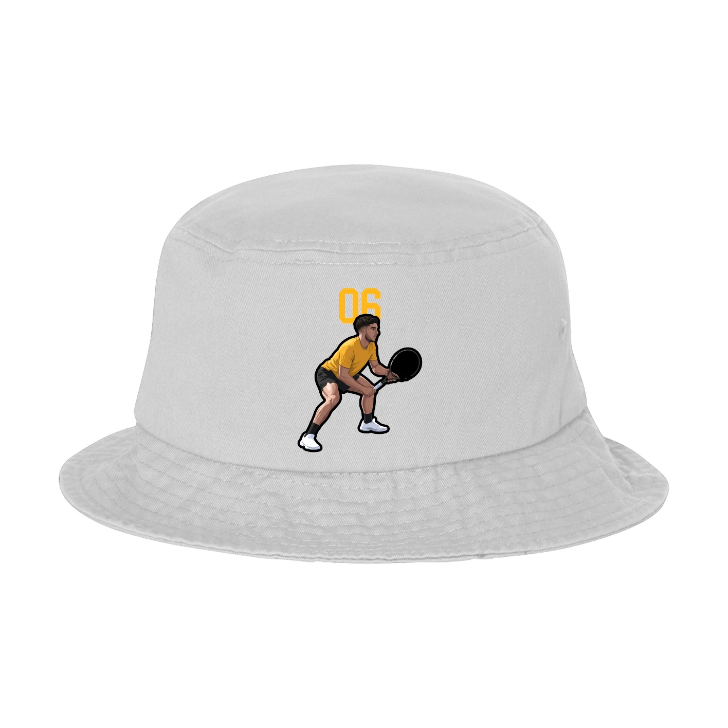 Bucket Cap — Number Top in White