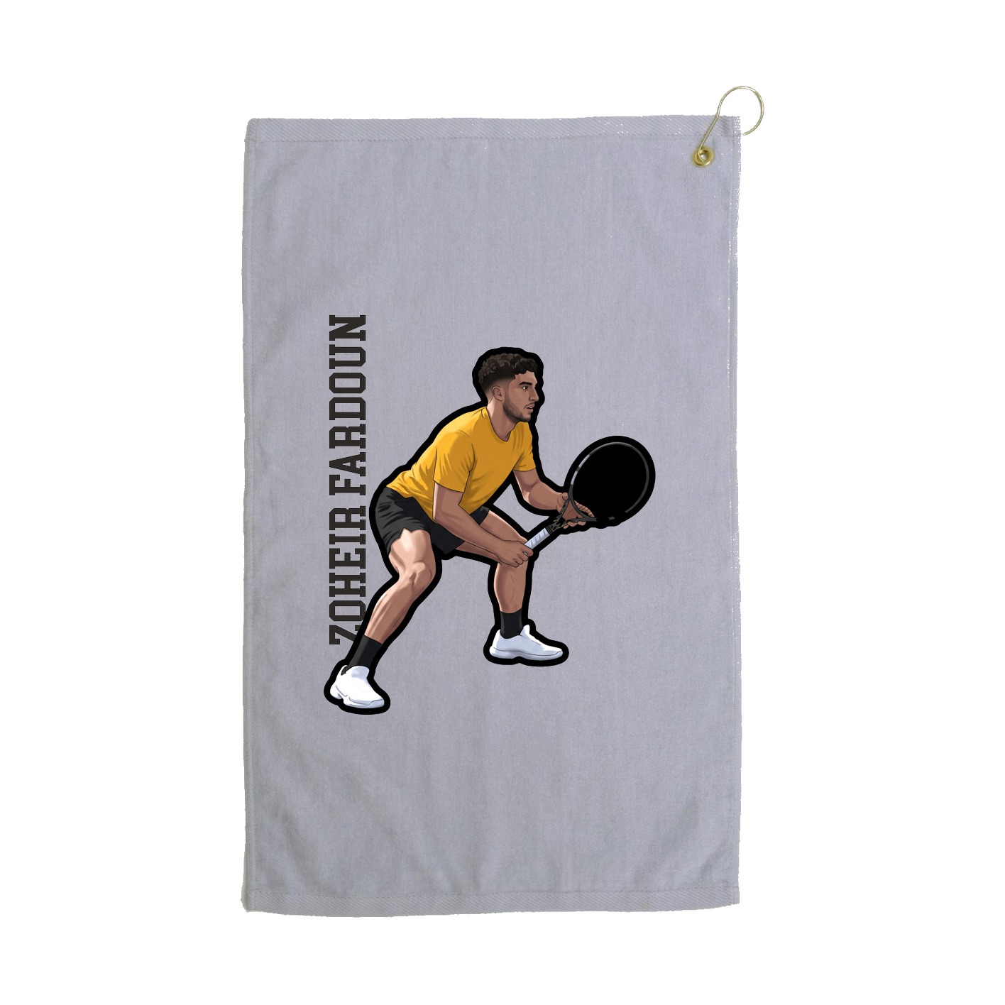 Golf Towel — Name Vertical in Grey