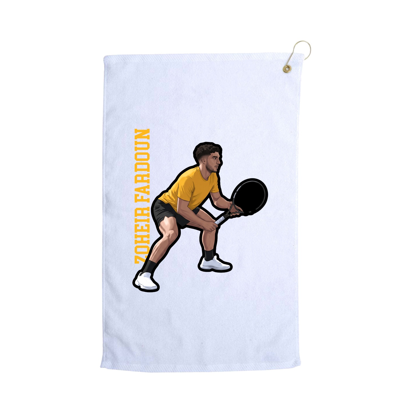 Golf Towel — Name Vertical in White