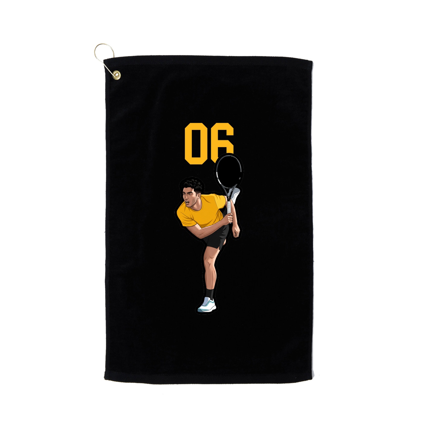 Golf Towel — Number Top in Black