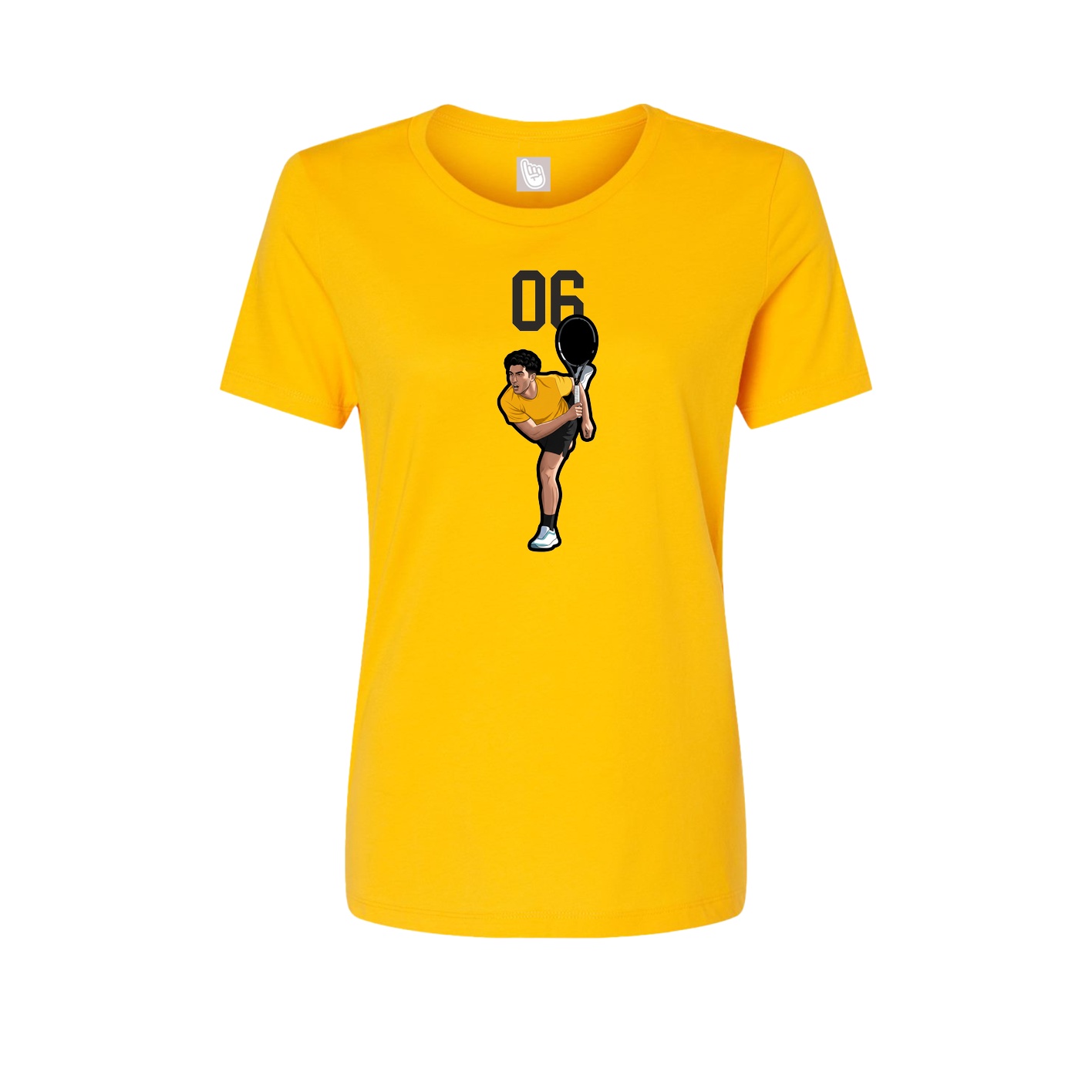 Fitted Women's Tee — Number Top in Gold
