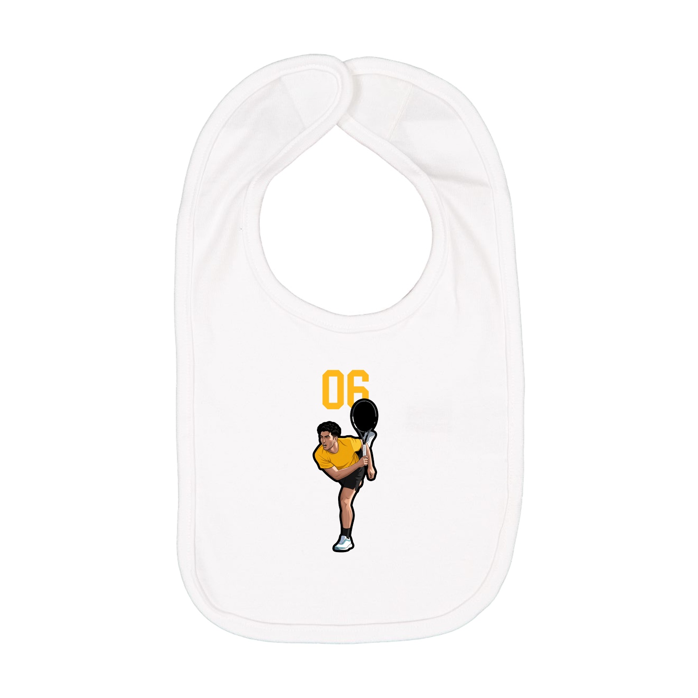 Infant Bib — Number Top in White