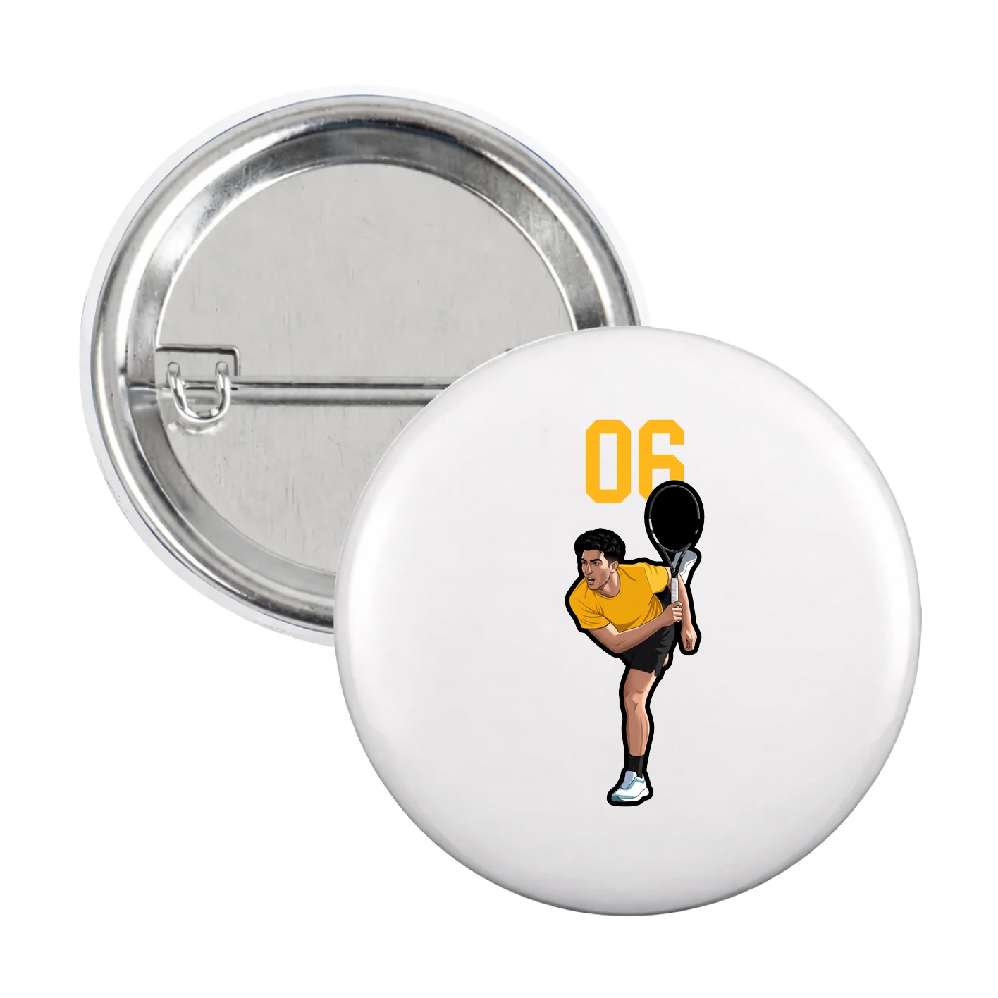Game Day Button — Number Top in White