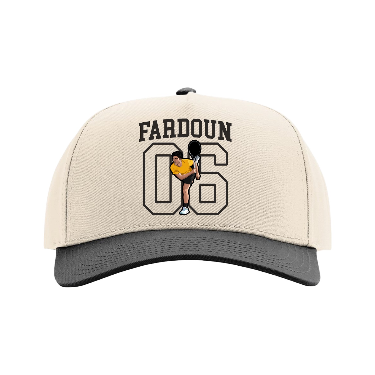 Full Fabric Five-Panel Champ Cap — Shirsey in Cream/Black