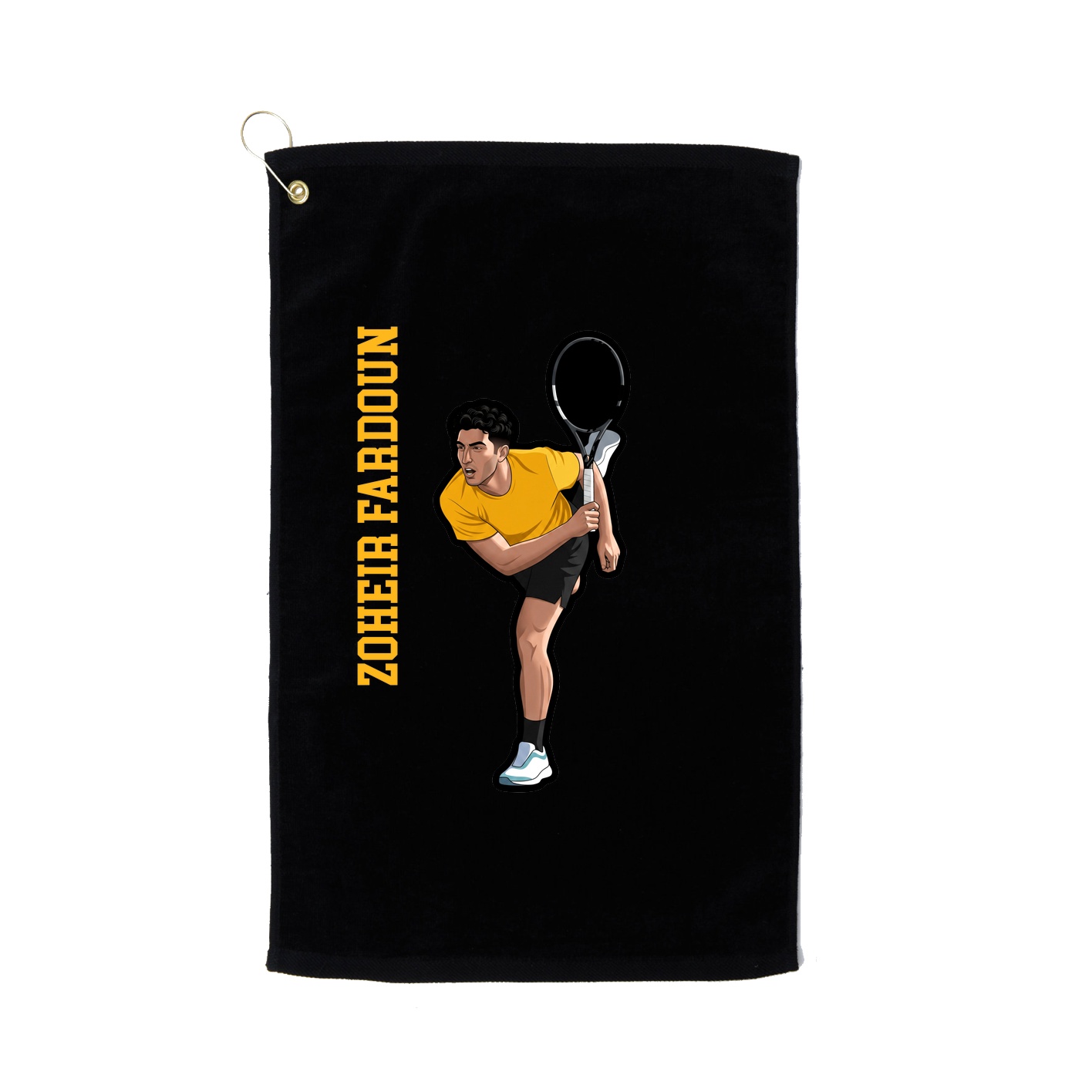 Golf Towel — Name Vertical in Black