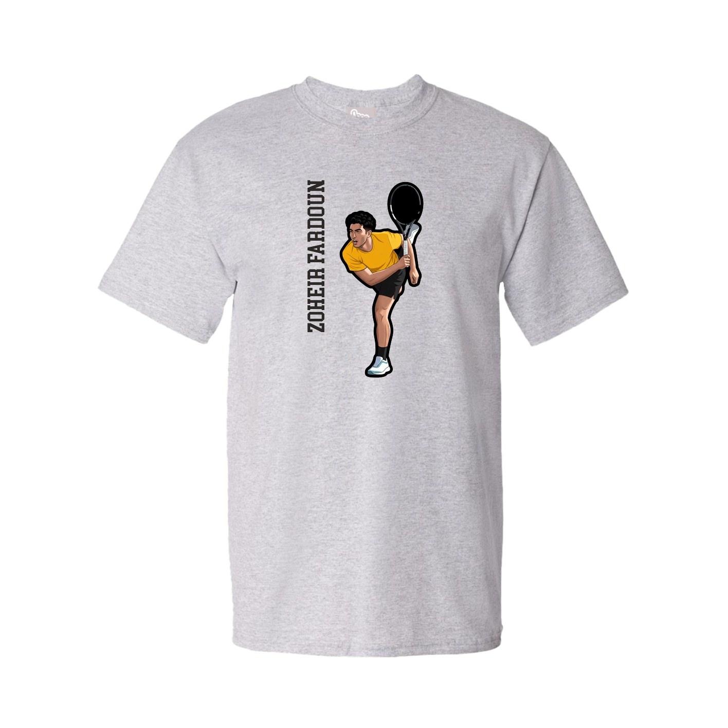 Youth Tee — Name Vertical in Grey