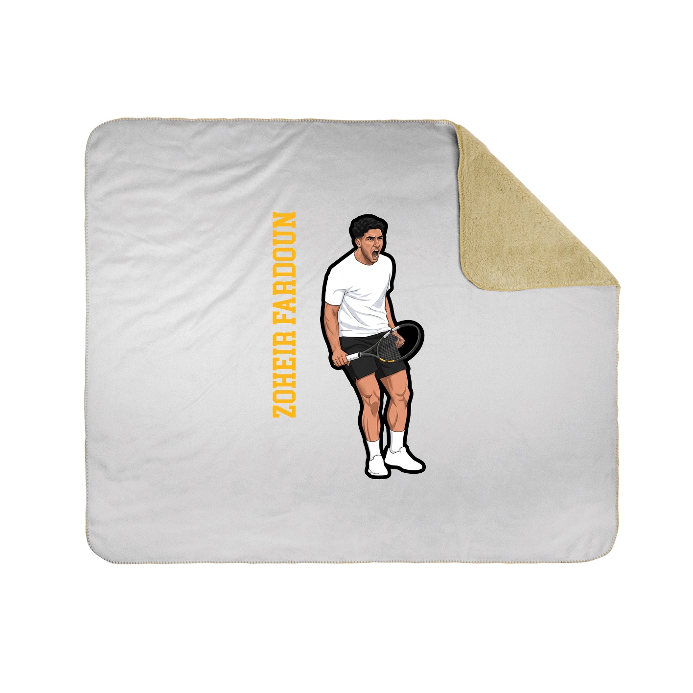 Throw Blanket — Name Vertical in White