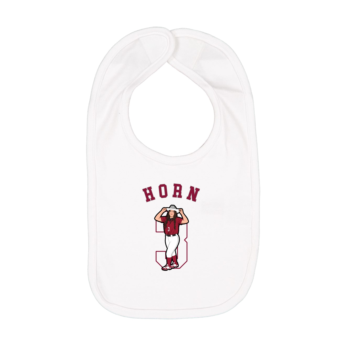 Infant Bib — Shirsey Arch in White