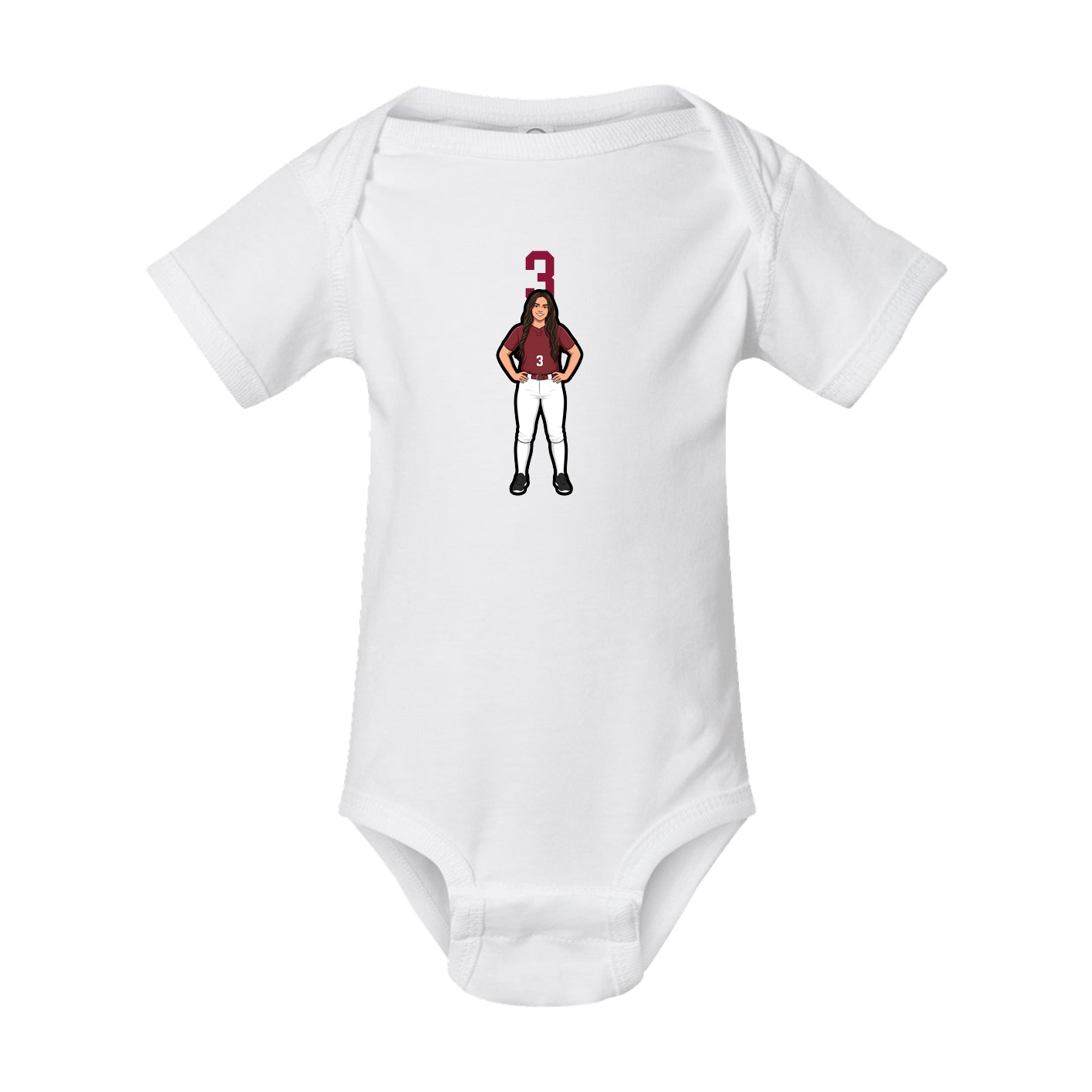 Baby Onesie — Number Top in White