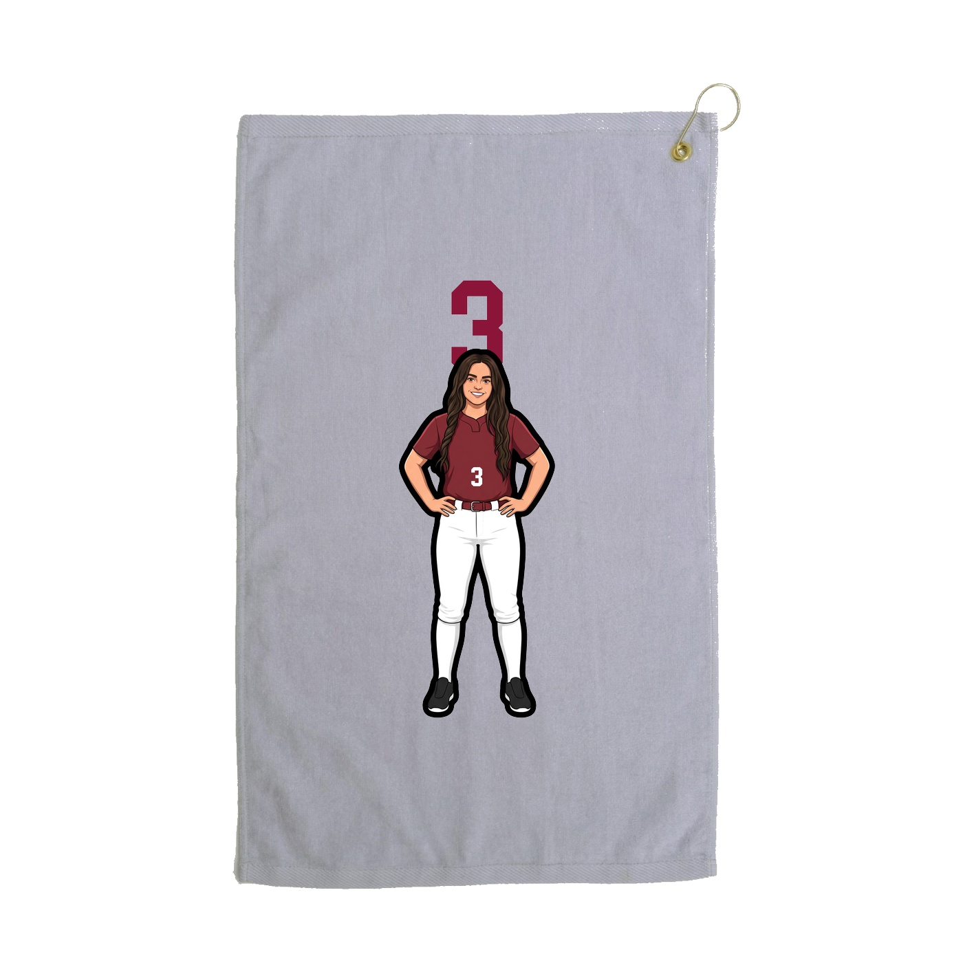 Golf Towel — Number Top in Grey