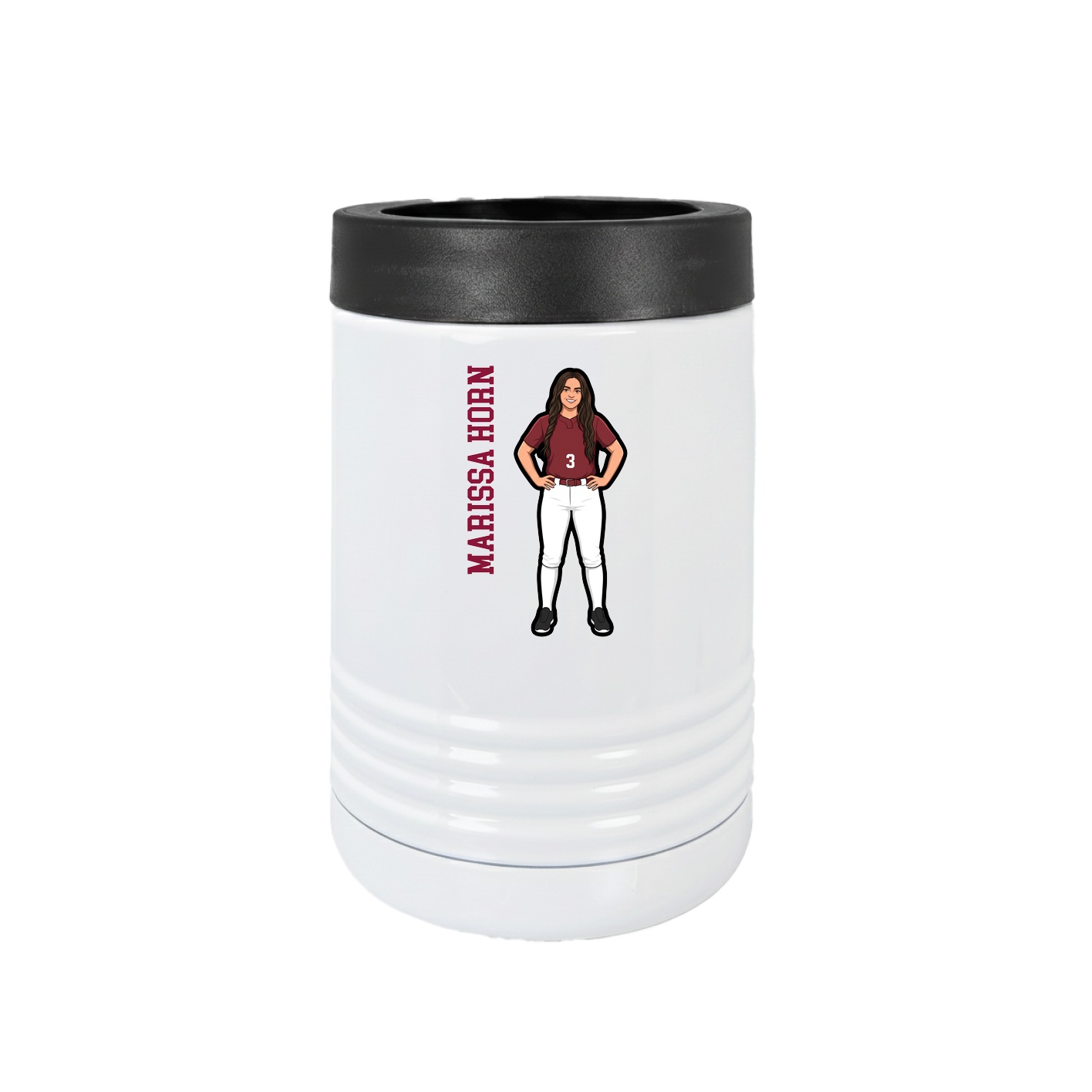 Beverage Holder — Name Vertical in White