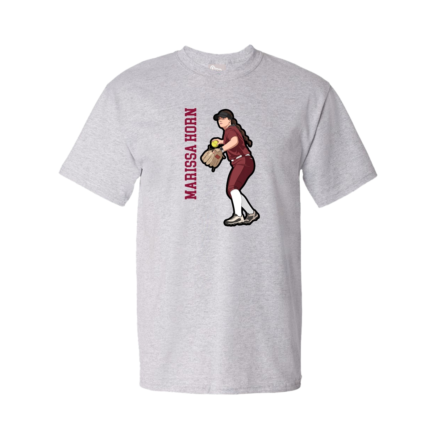 Tee — Name Vertical in Grey