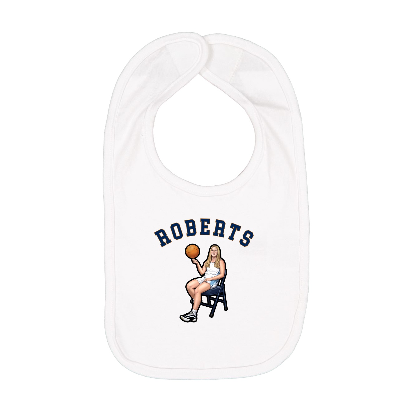 Infant Bib — Shirsey Arch in White