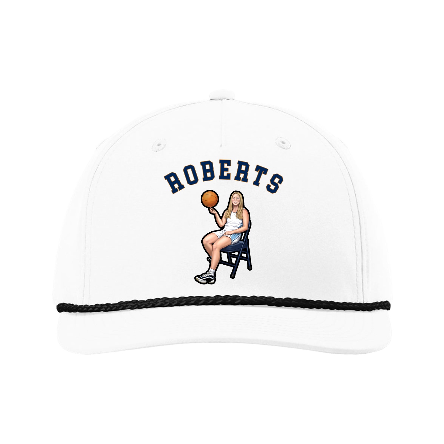 Five-Panel Classic Rope Cap — Shirsey Arch in White