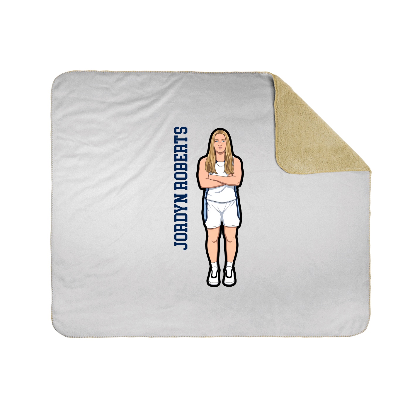 Throw Blanket — Name Vertical in White
